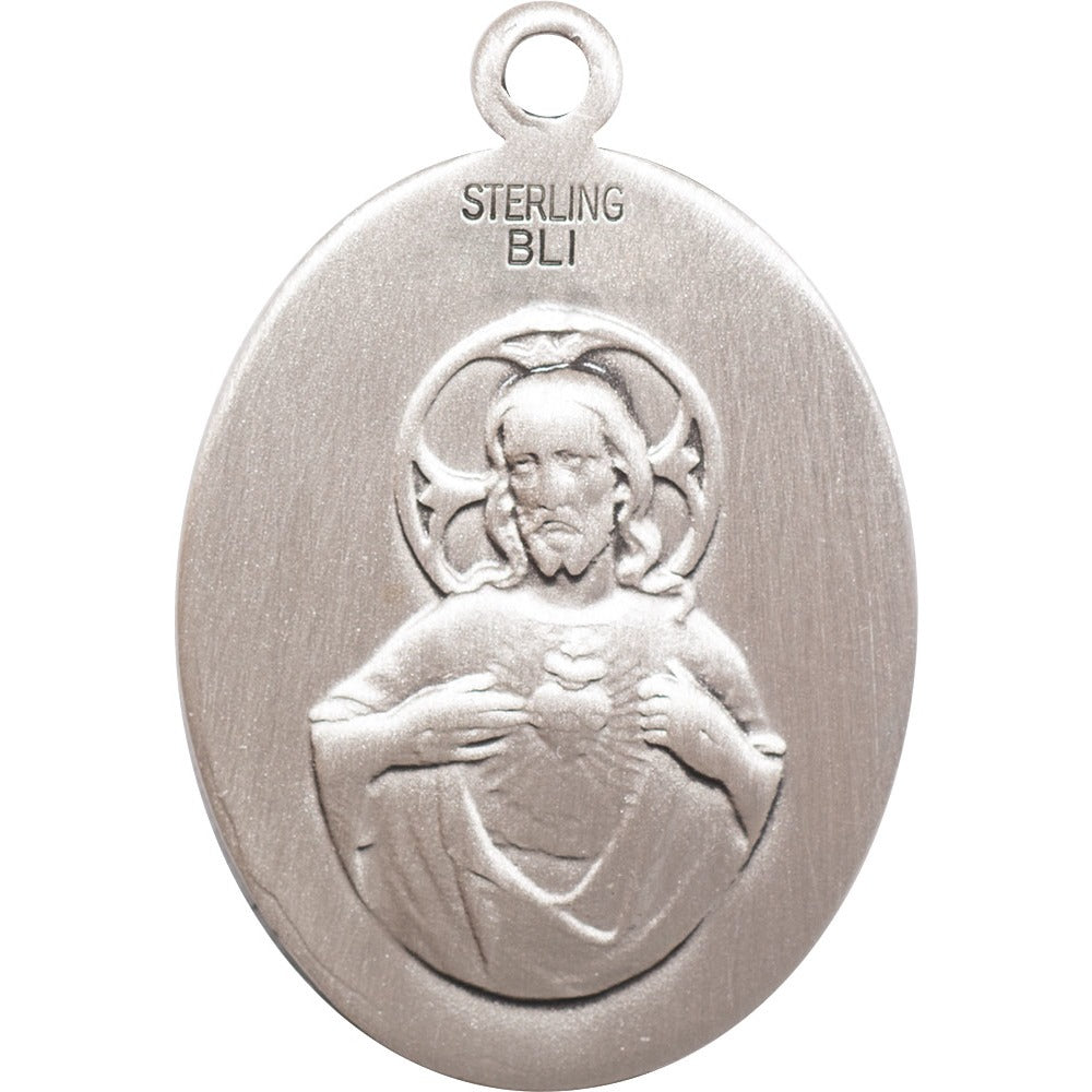 Our Lady of Mount Carmel Pendant with Chain, Bliss, Sterling Silver