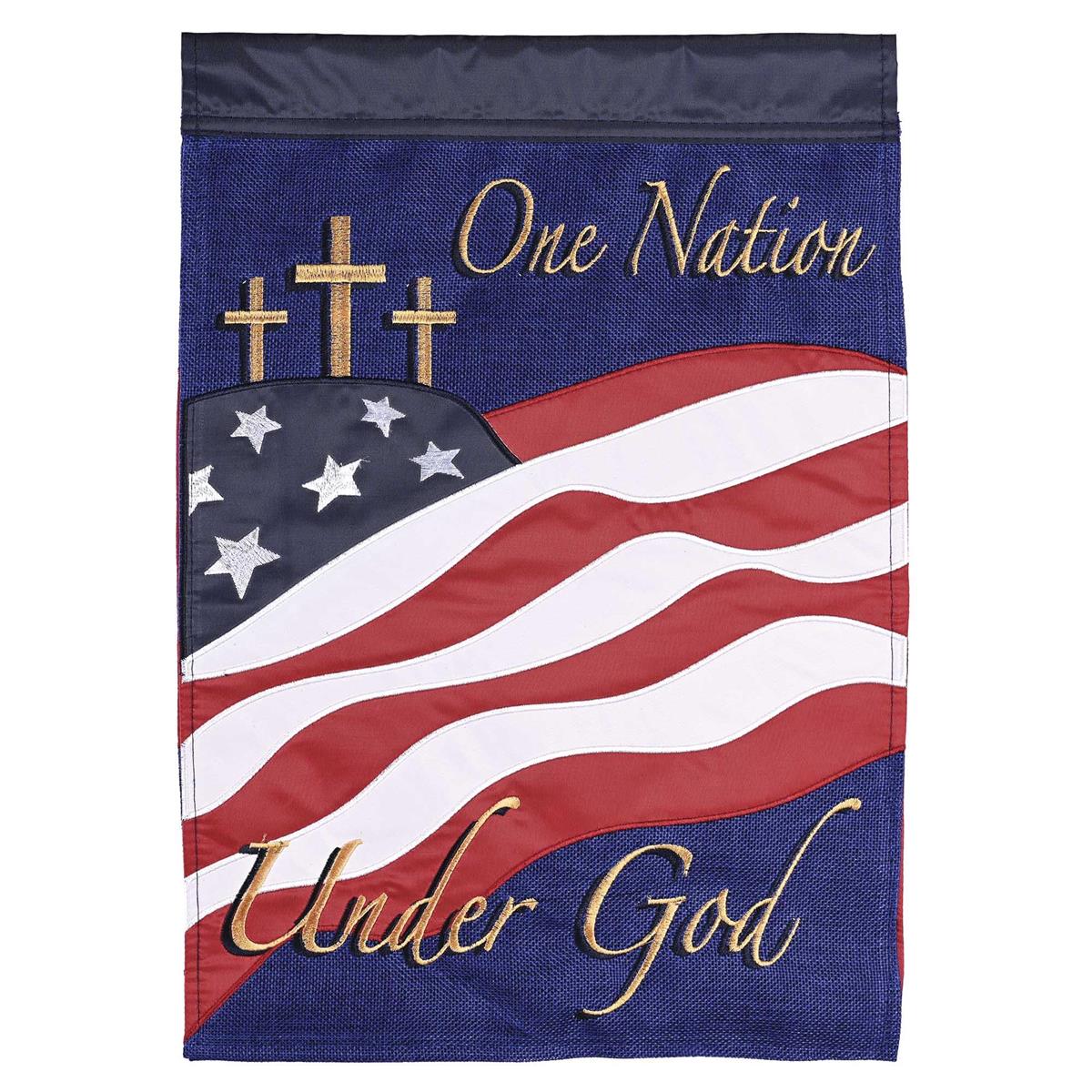 One Nation Under God Cross Garden Flag