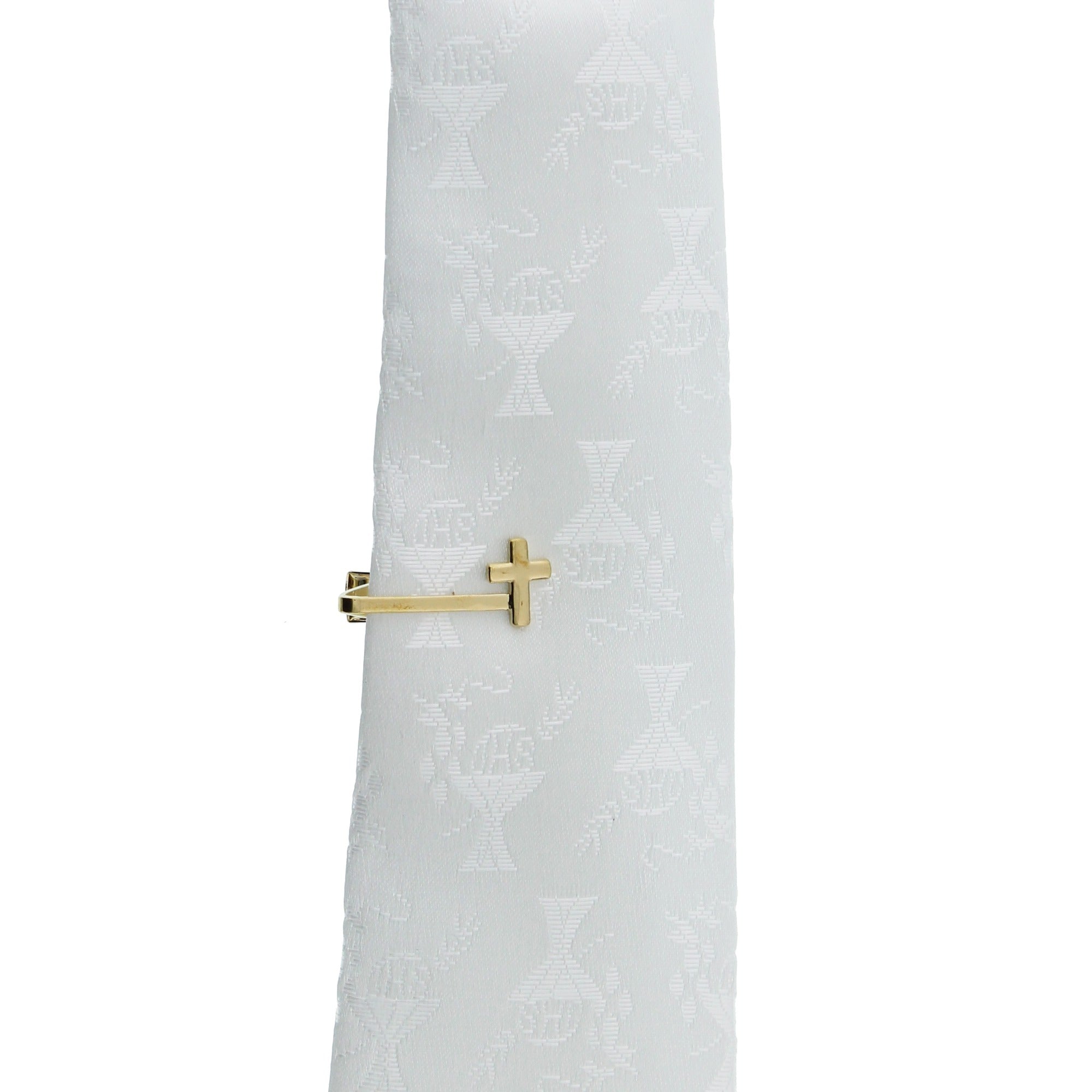 White Communion Tie with Bar Gift Set