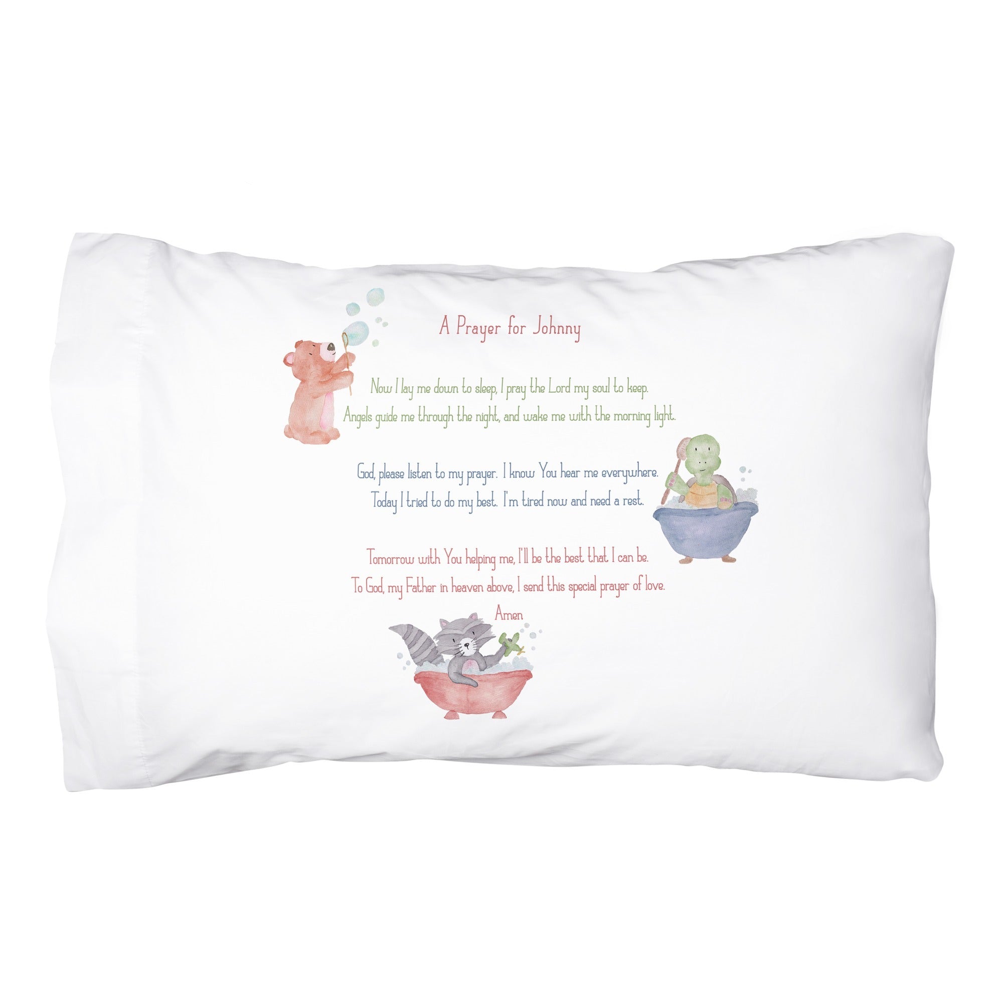 Personalized Good Night Prayer Boy Pillowcase