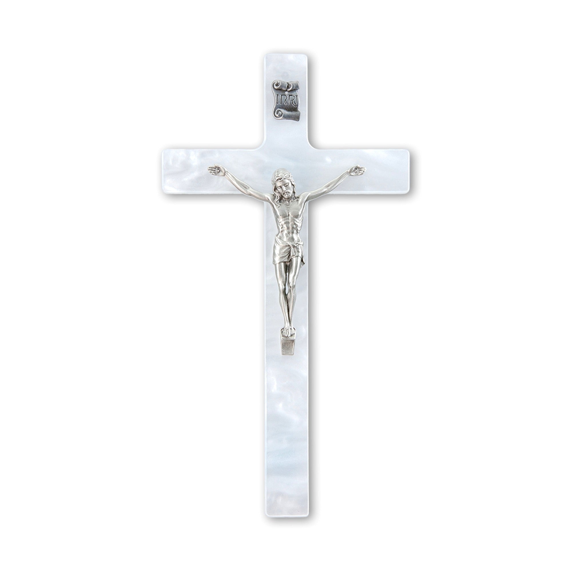 White Pearlized Crucifix