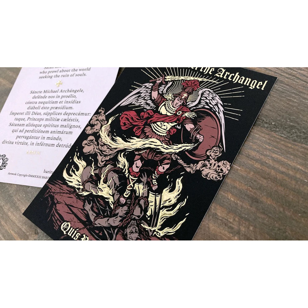St. Michael the Archangel Gold Foil Prayer Card