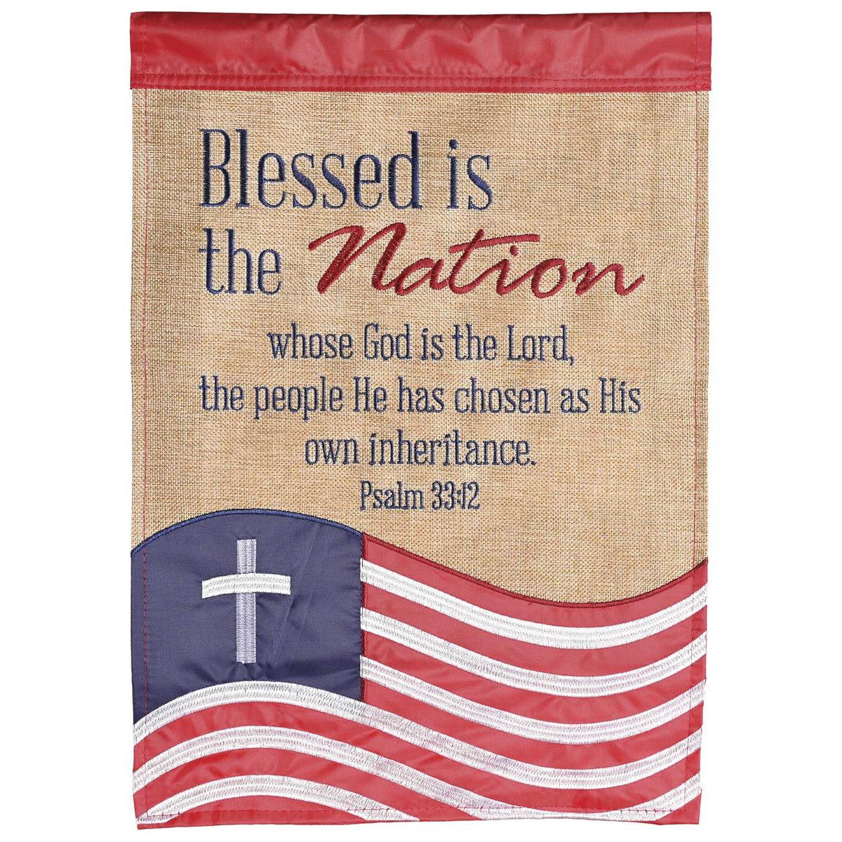 Blessed Nation Applique Garden Flag