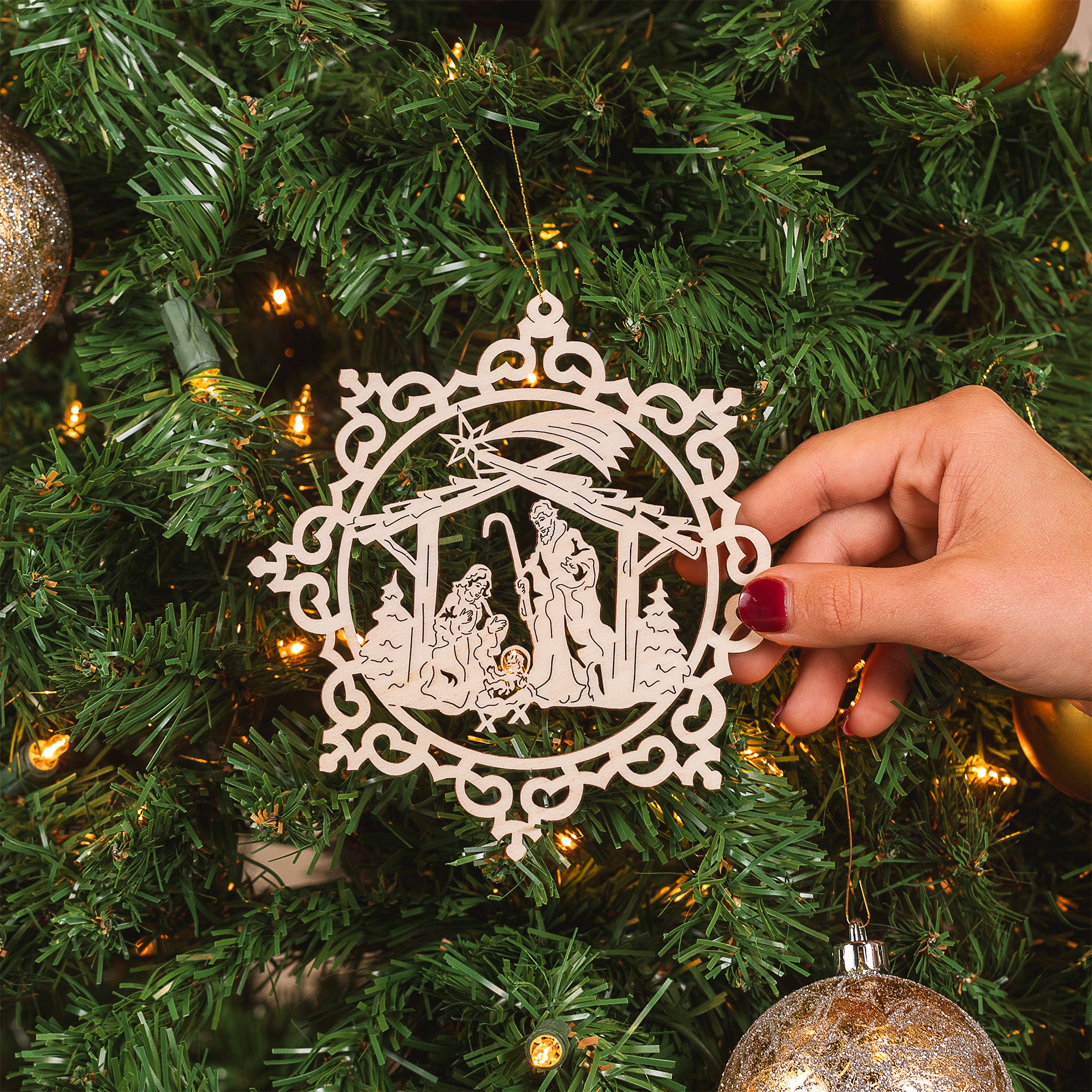 Laser Cut Star Italian Nativity Ornament