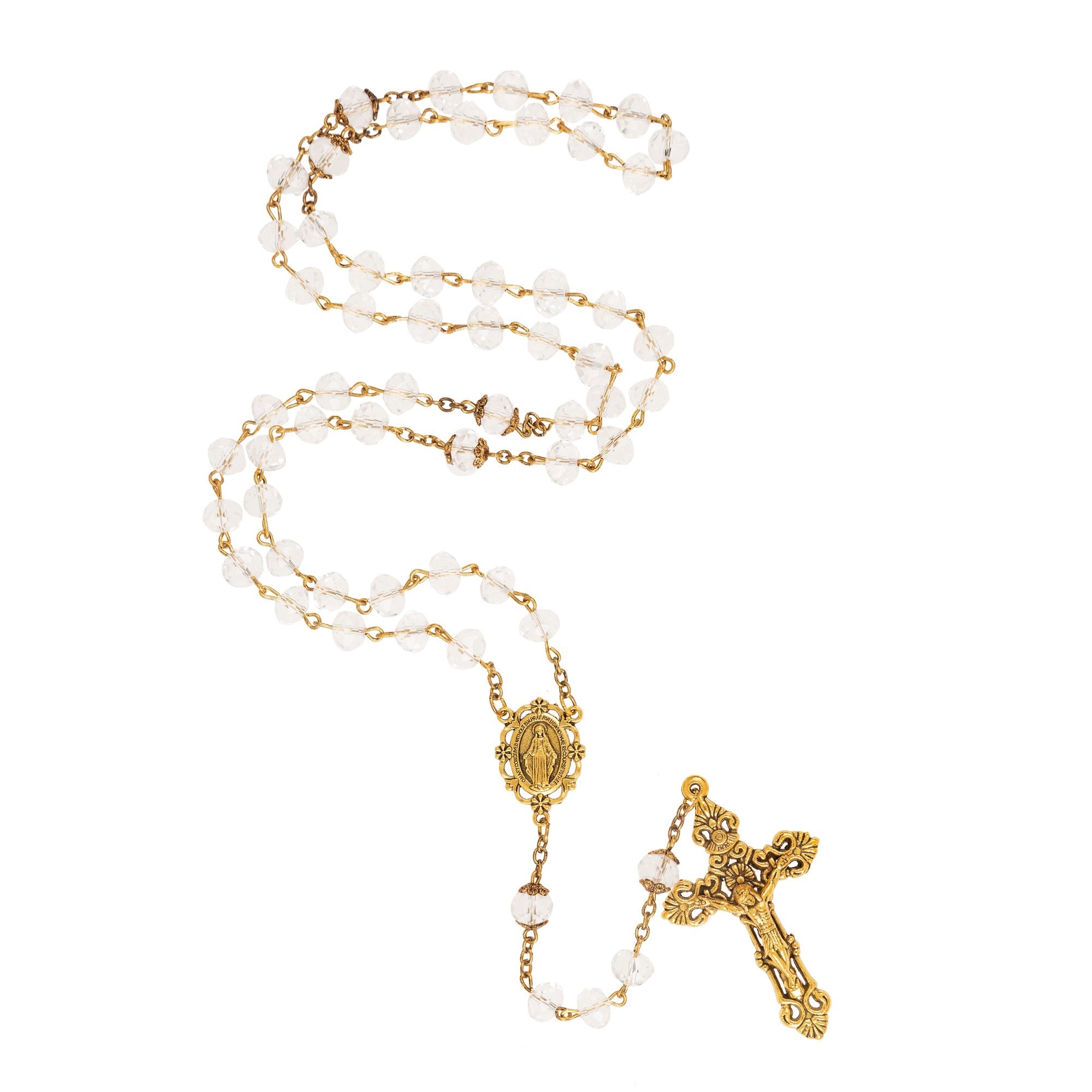 Crystal & Antique Gold Rosary