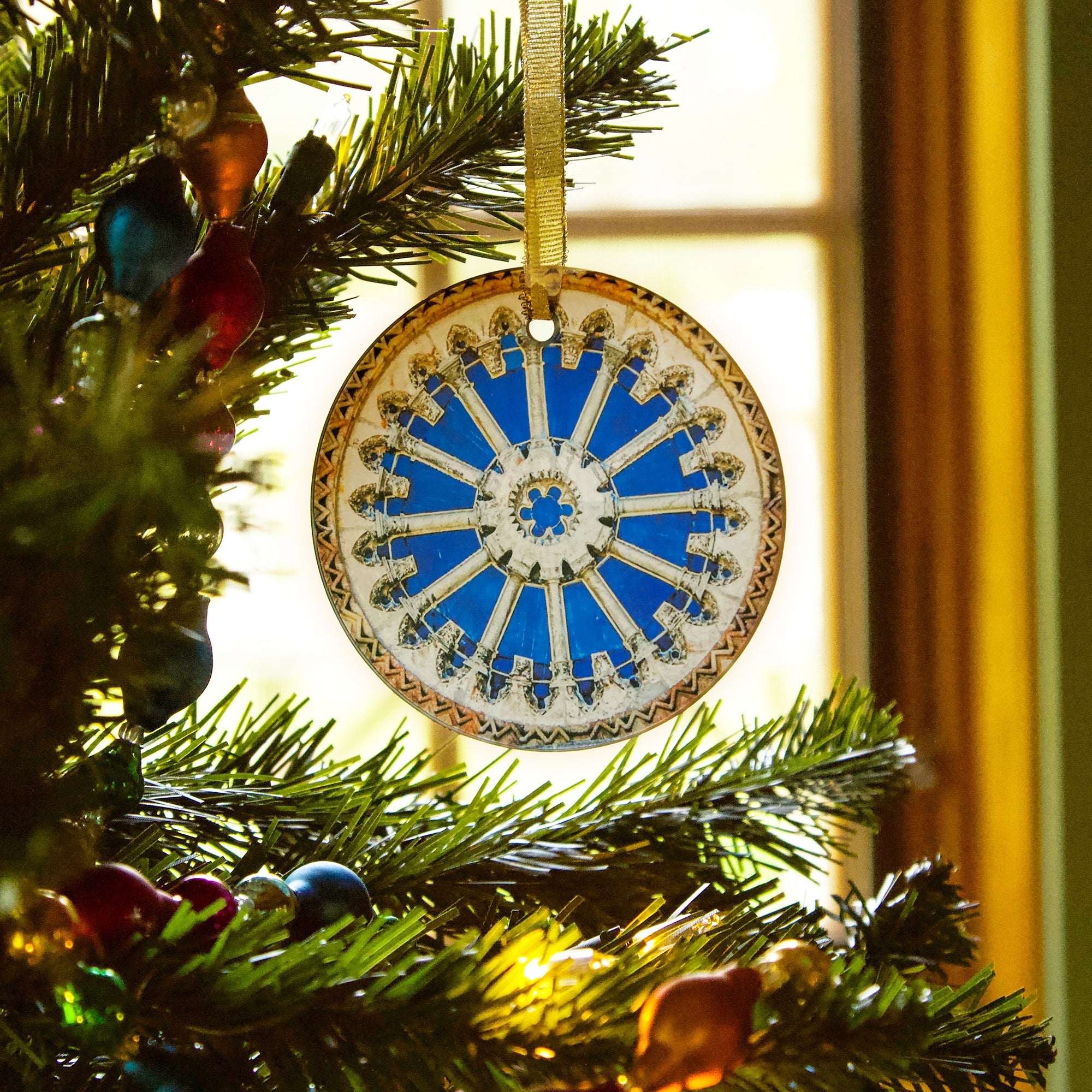 Church of San Pedro Rose Window Glass Ornament