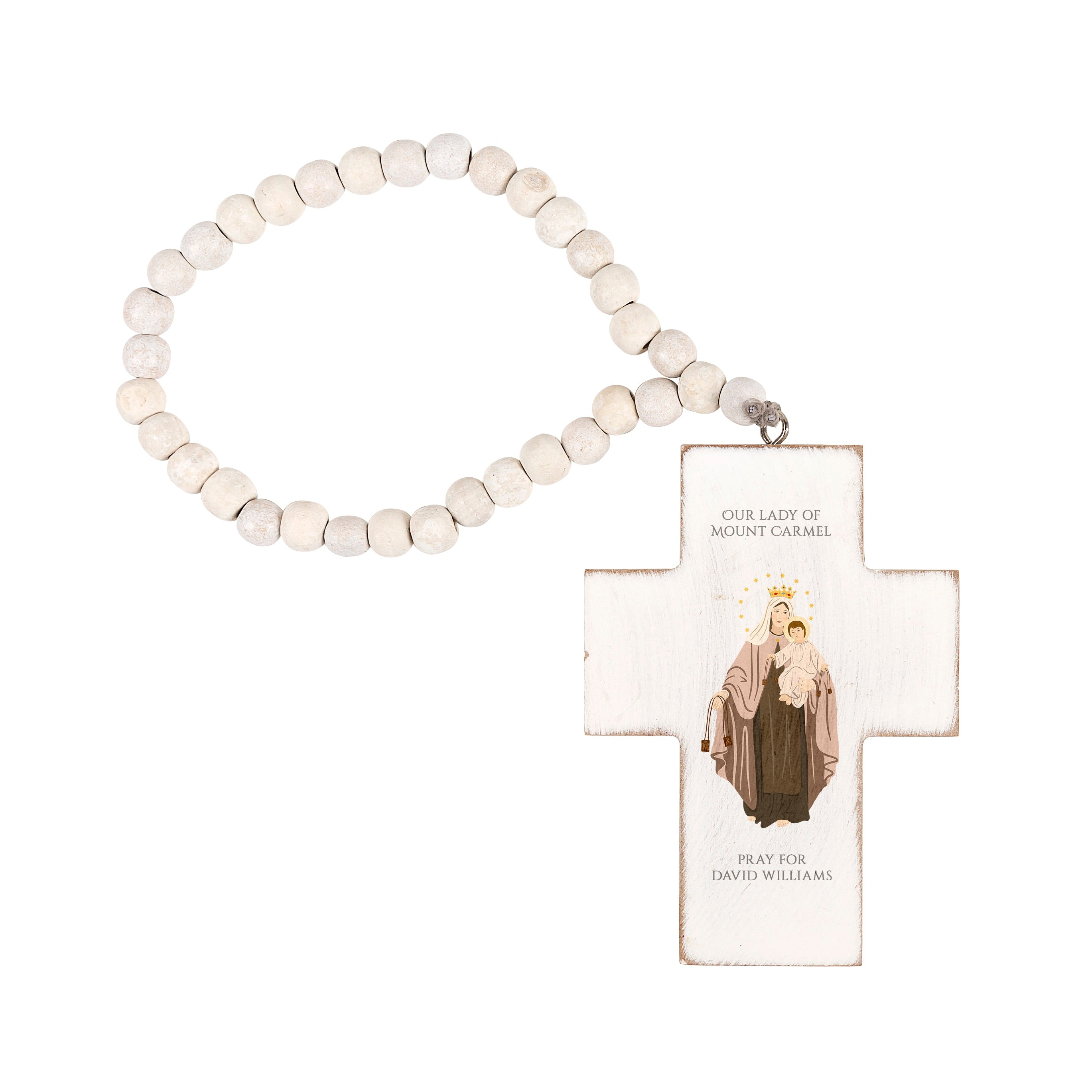 Personalized Our Lady of Mount Carmel Hanging Cross