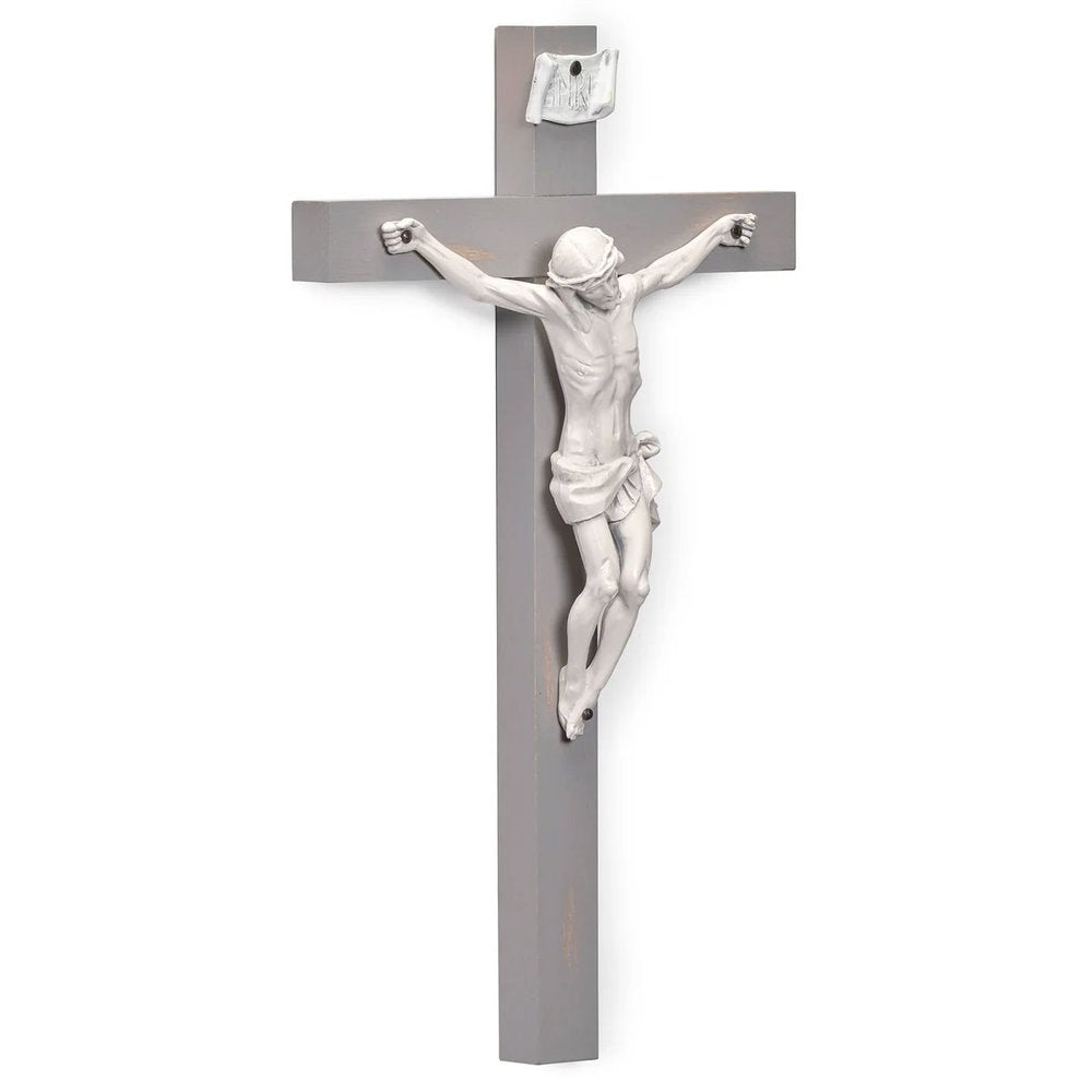 Grey Farmhouse Wall Crucifix - 12"