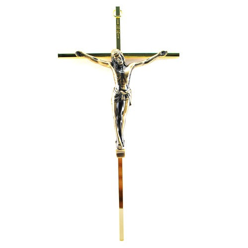 Gold Crucifix w/ Bronze Corpus - 8 inch