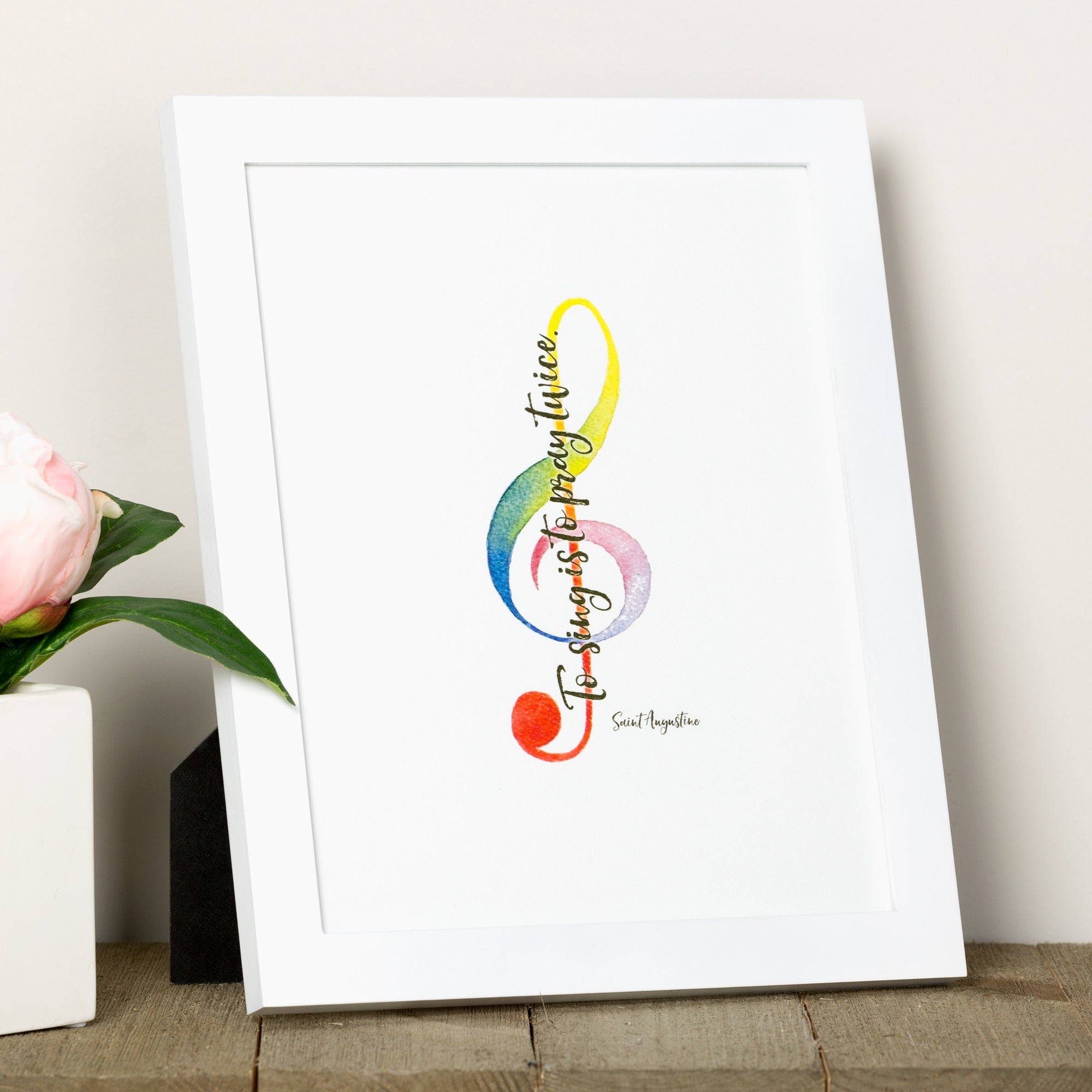 To Sing Is To Pray Twice - St Augustine Framed Print