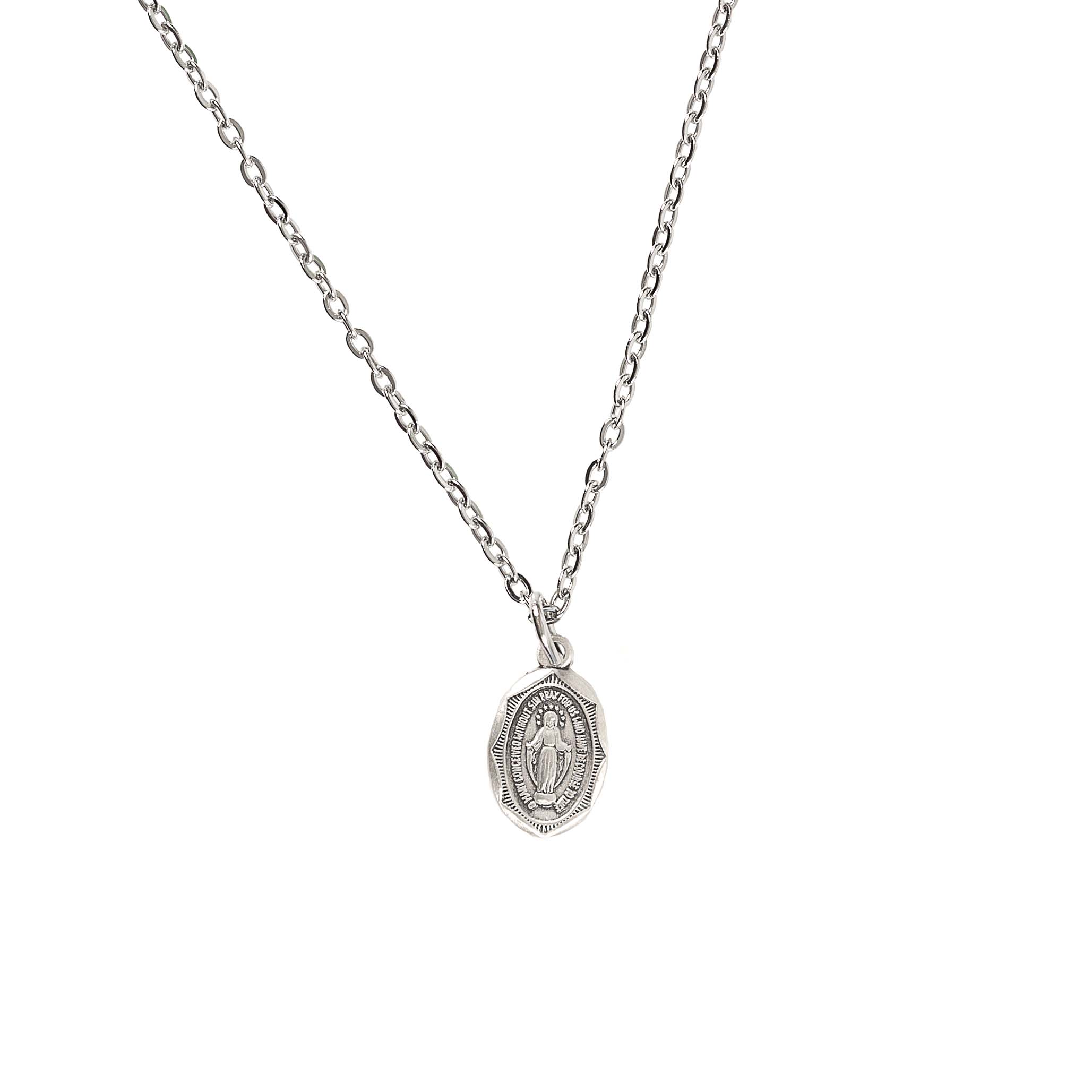 Sterling Petite Miraculous Medal Necklace
