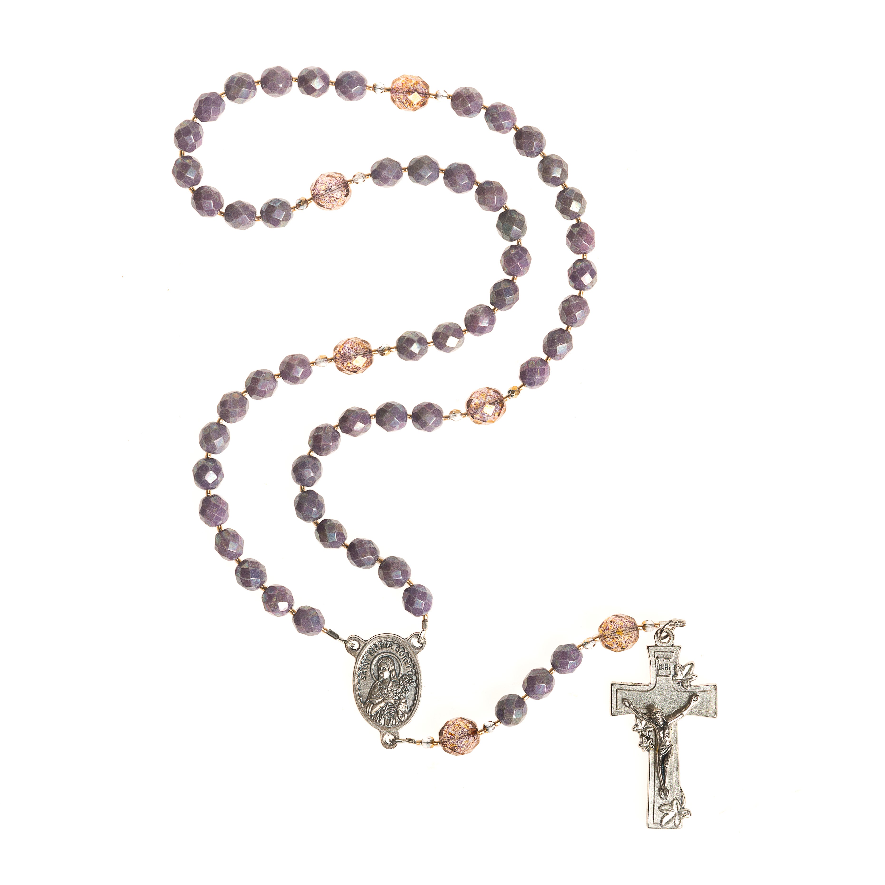St. Maria Goretti Fire-Polished Crystal Rosary