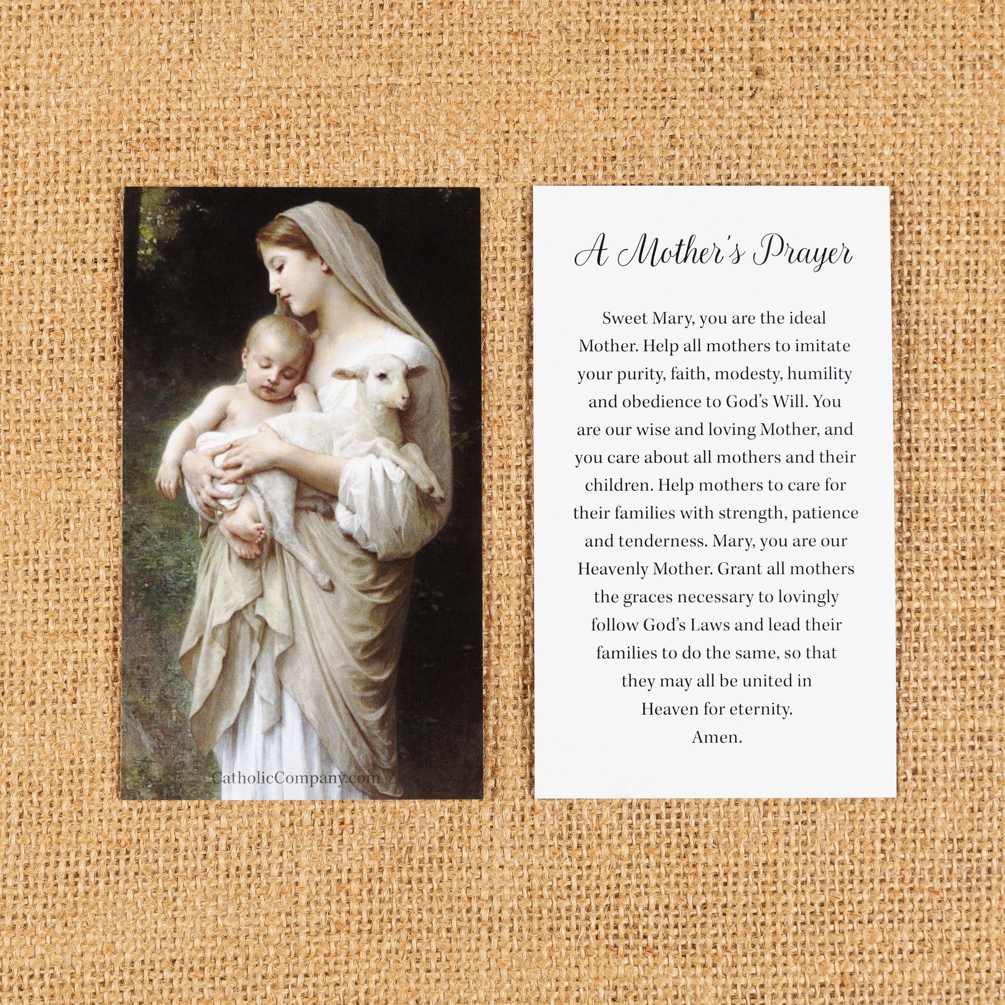 L'Innocence Prayer Card for Mothers
