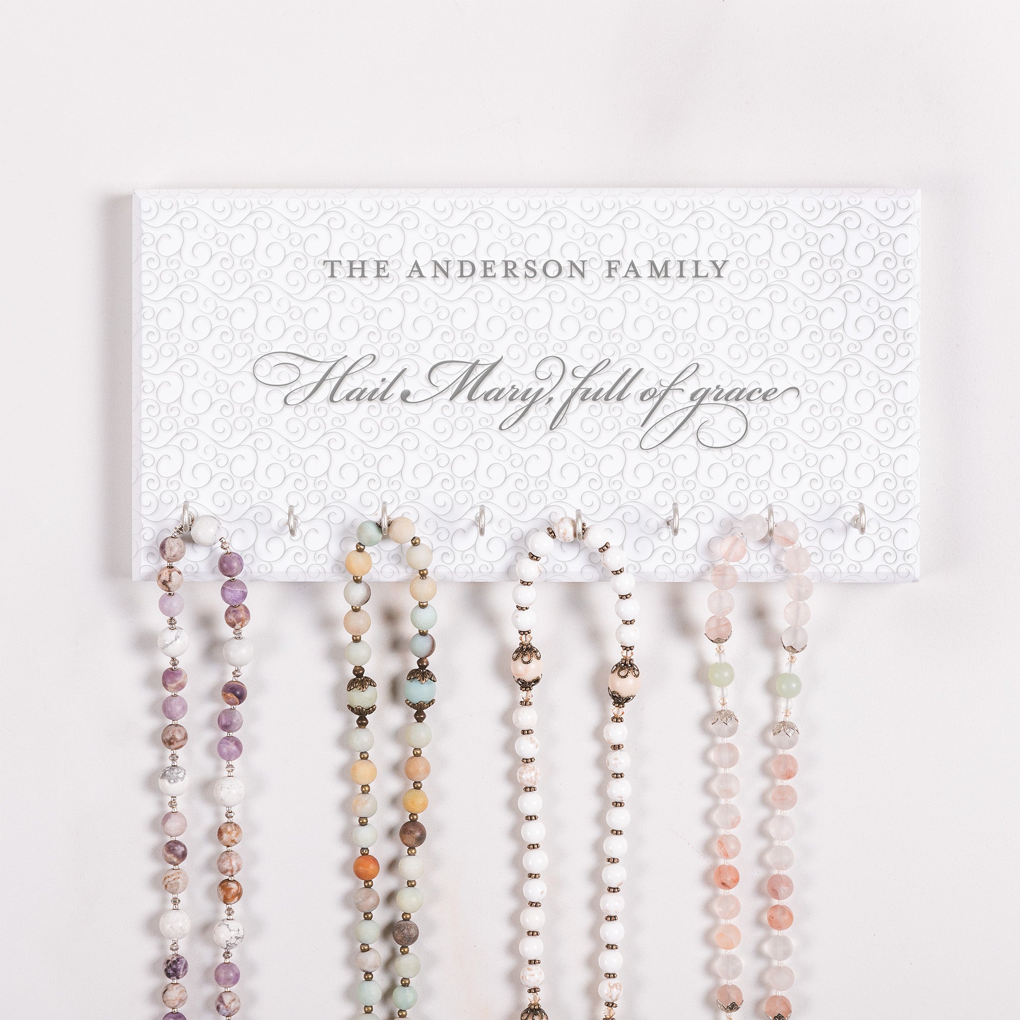 Personalized Full of Grace Rosary Rack