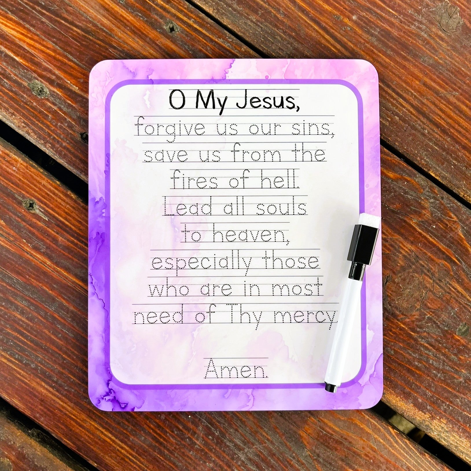 Rosary Prayers Tracing Dry-Erase Boards & Markers Set