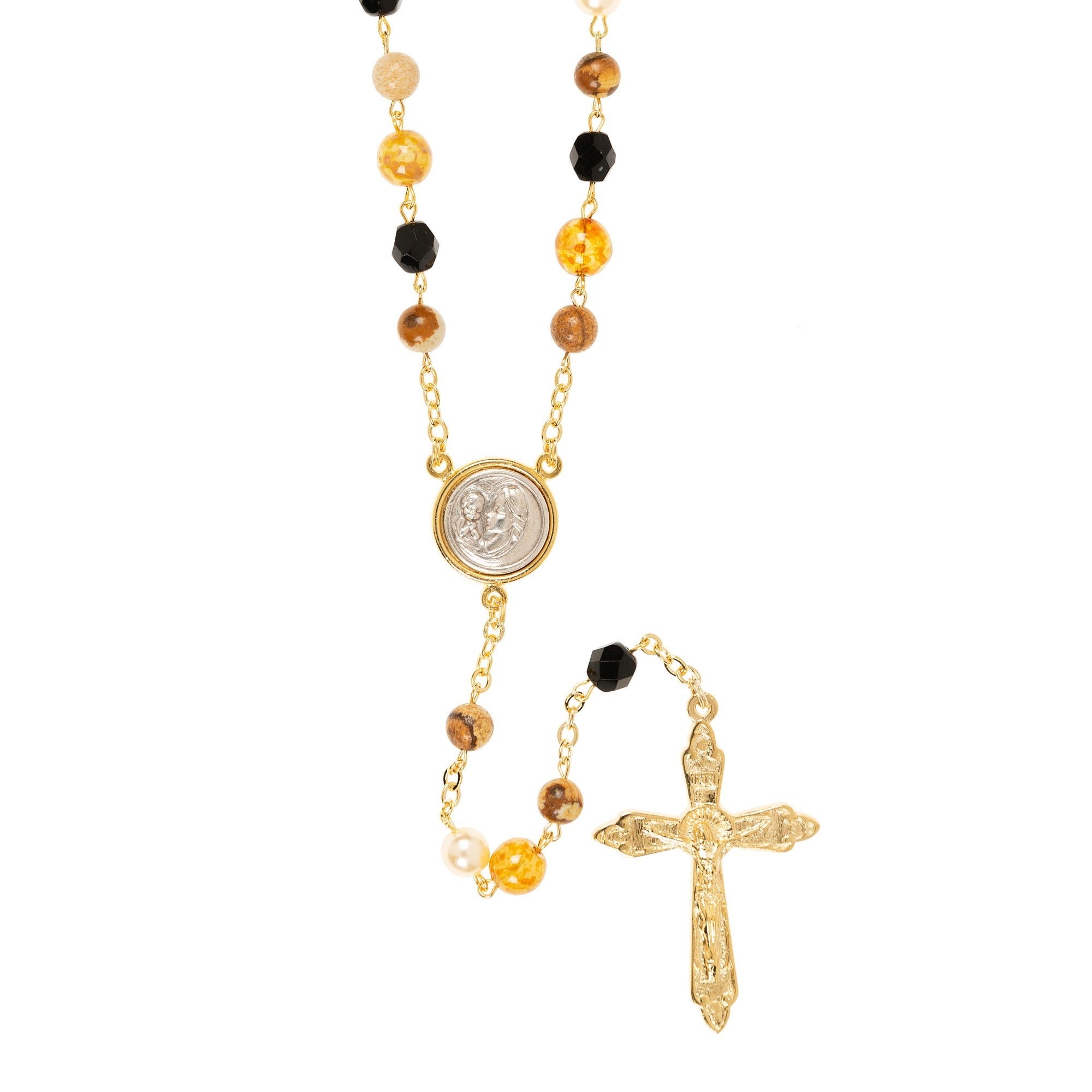 Jasper & Bohemian Glass Rosary