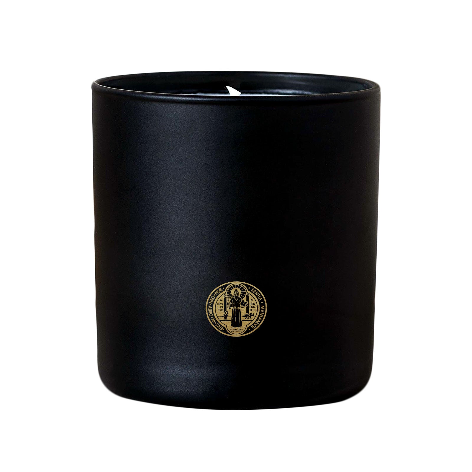 Black & Gold St. Benedict Medal Candle