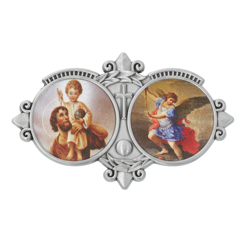 St. Christopher & St. Michael Colored Visor Clip