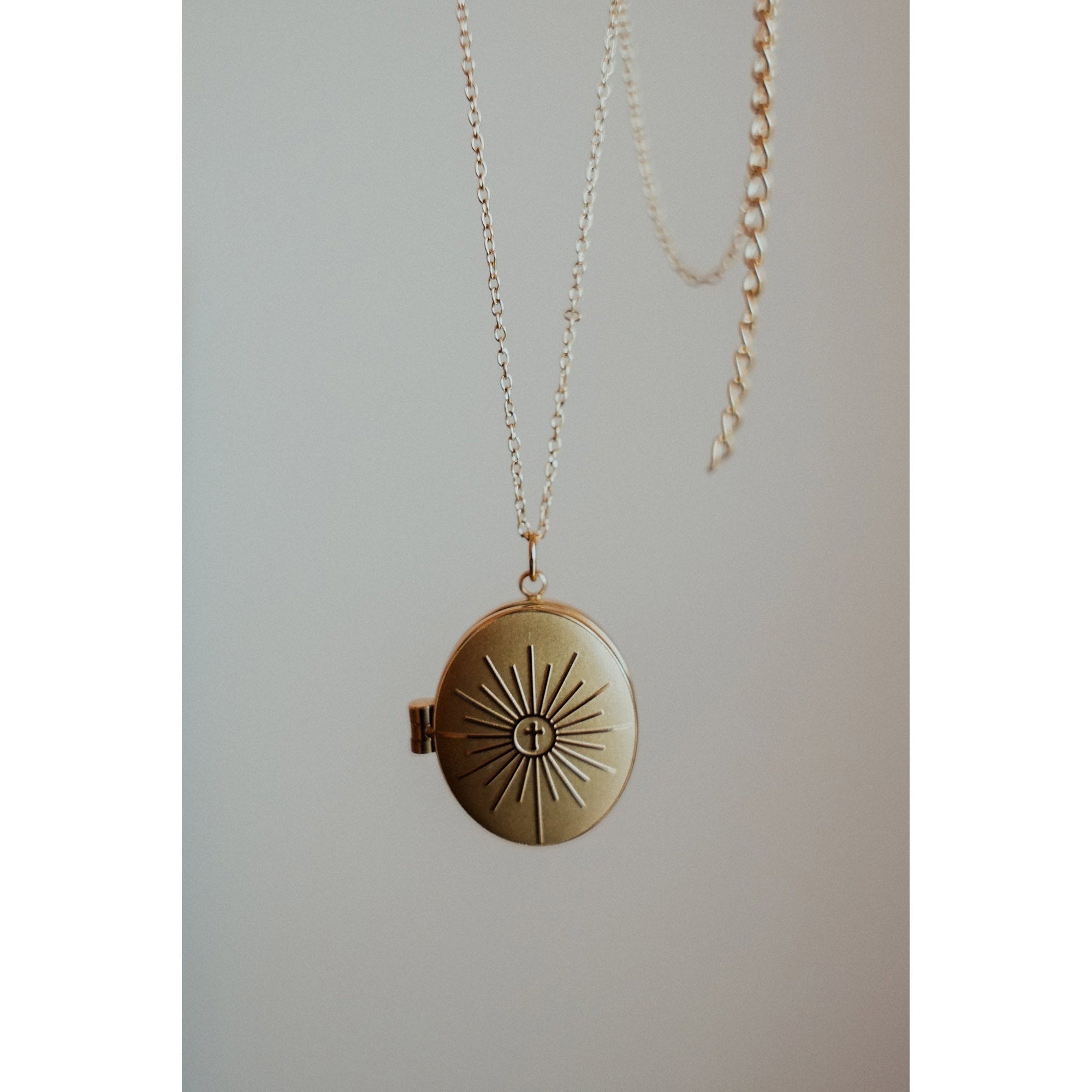 Monstrance Gold Locket Necklace