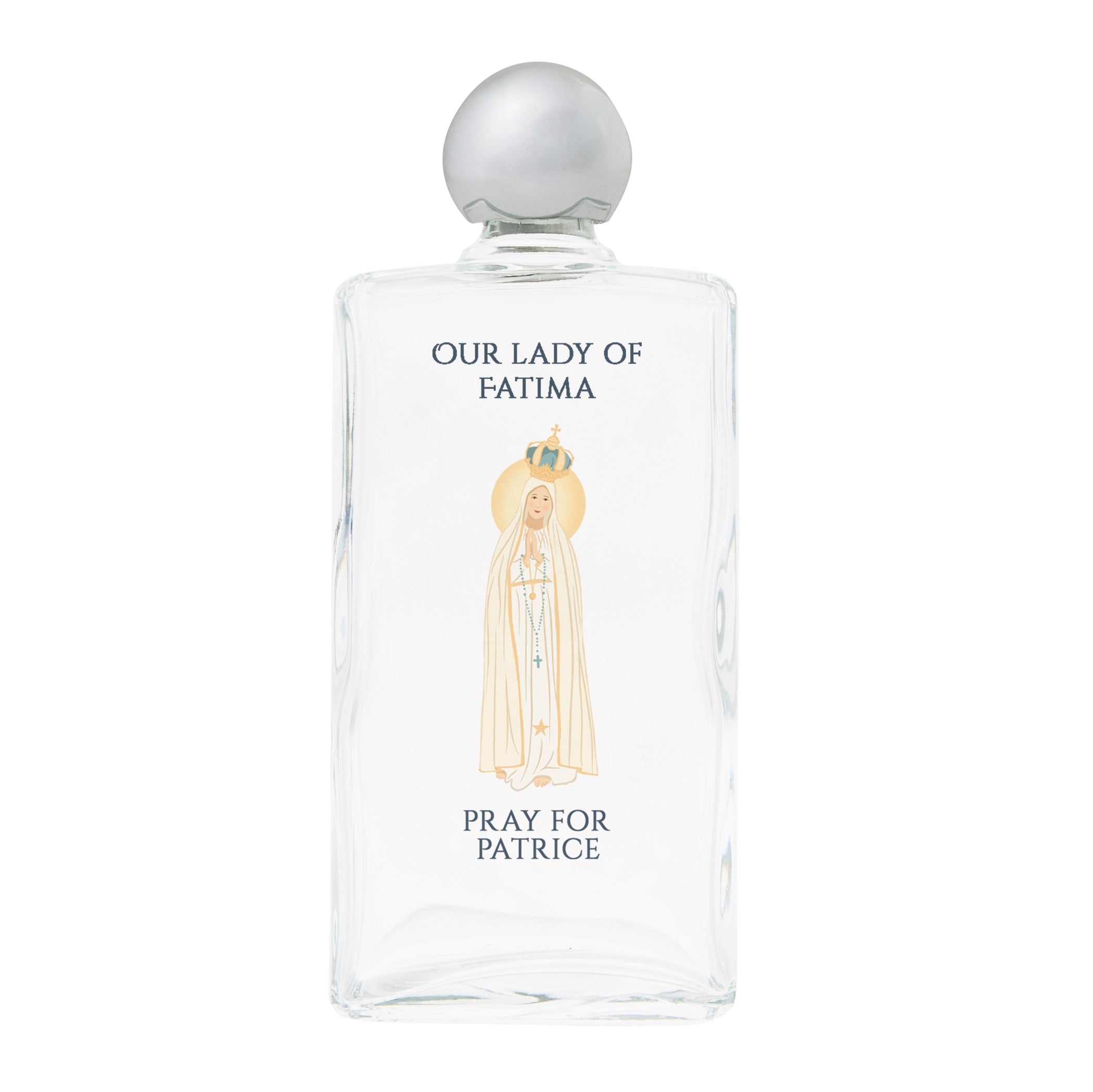 Personalized Our Lady of Fatima Holy Water Bottle