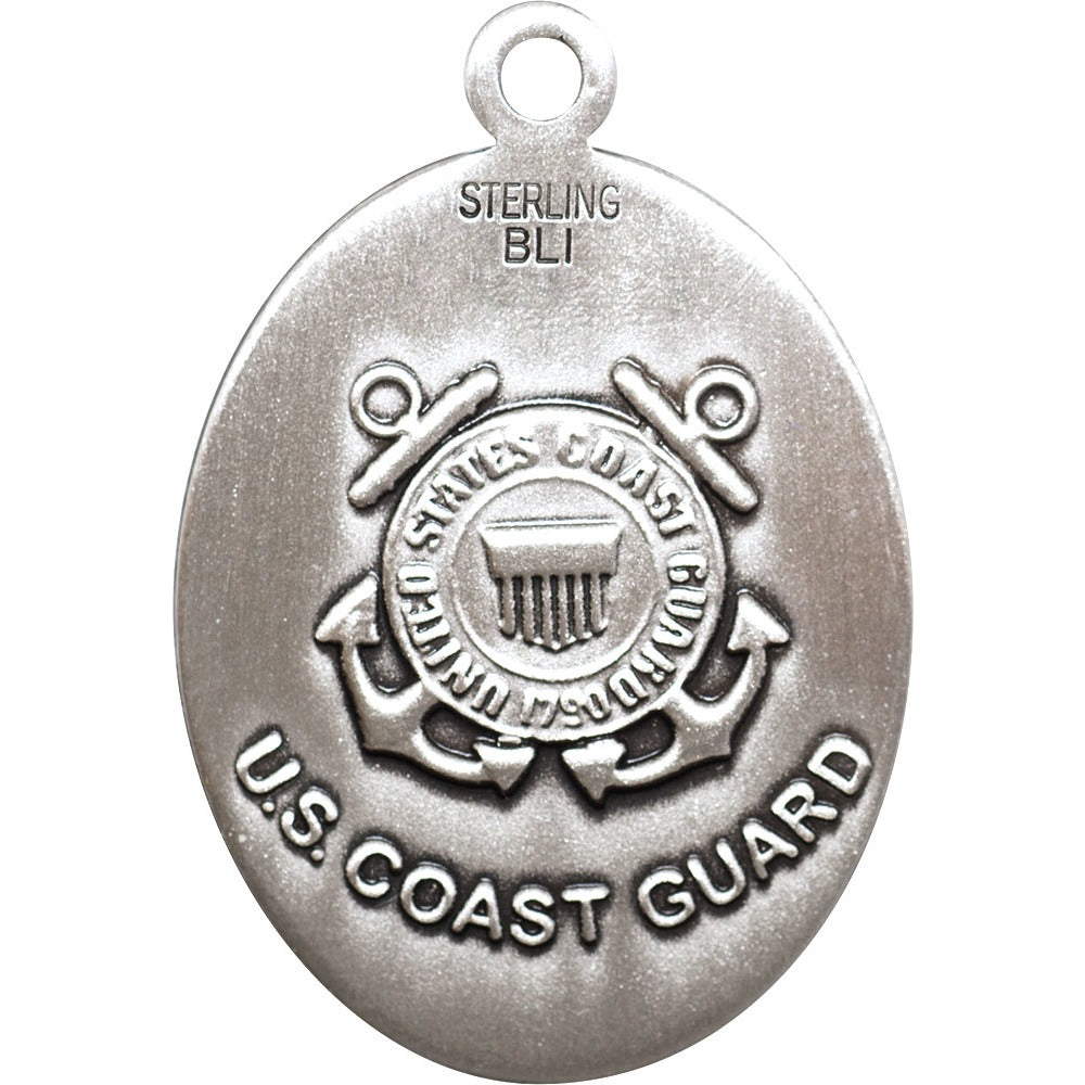 Sterling Silver Cross / Coast Guard Pendant 1 1/8 X 3/4"