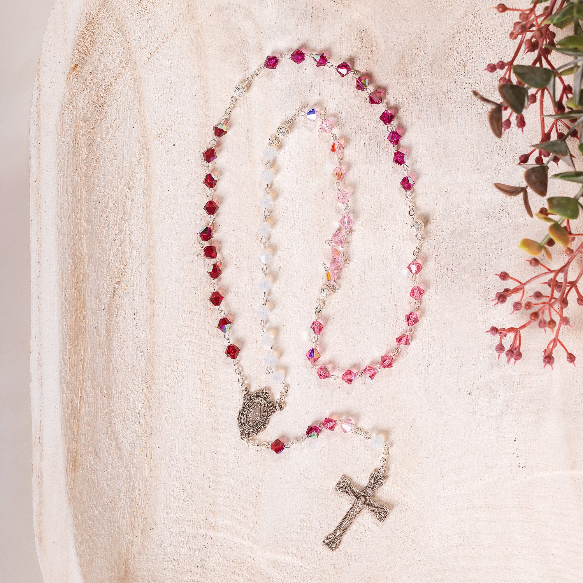 Pink Ombre Italian Rosary