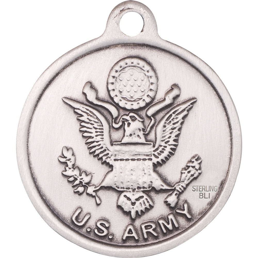 Sterling Silver St. Christopher Pendant/ Army - 2509531