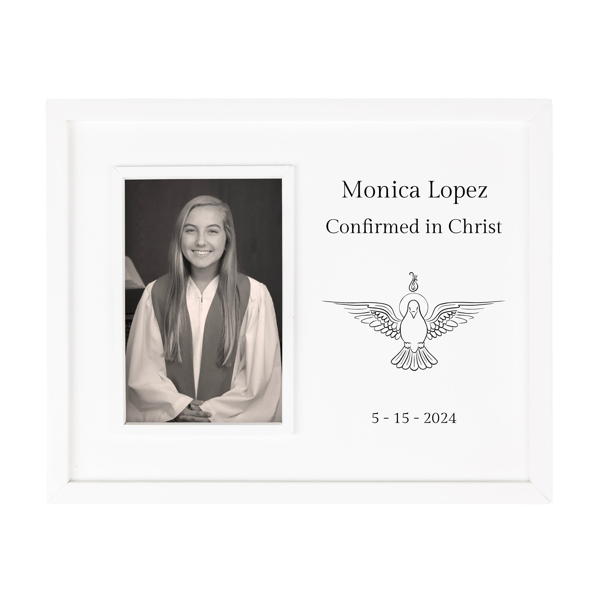 Personalized White Inset Confirmation Frame 9.5" x 12"