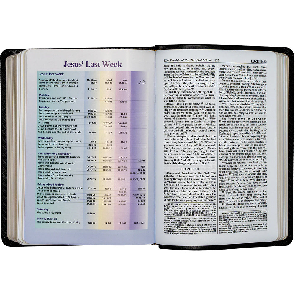 Black Leatherette St. Joseph New Catholic Bible - Compact Edition 4.5 " x6.5"