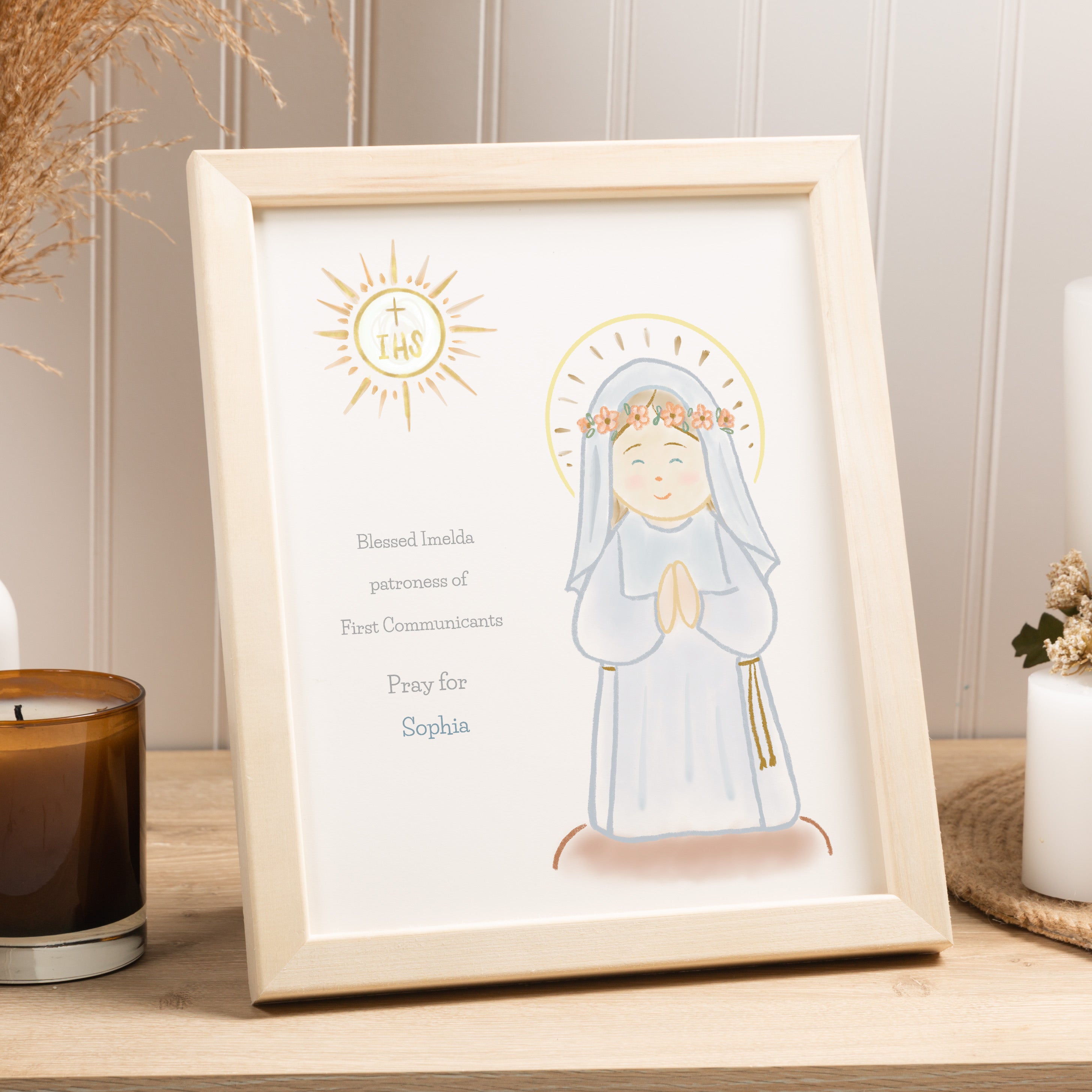 Personalized Blessed Imelda First Communion 8x10 Framed Print