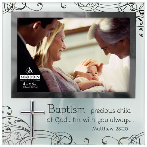 Baptism Frosted Glass Frame - 4 x 6