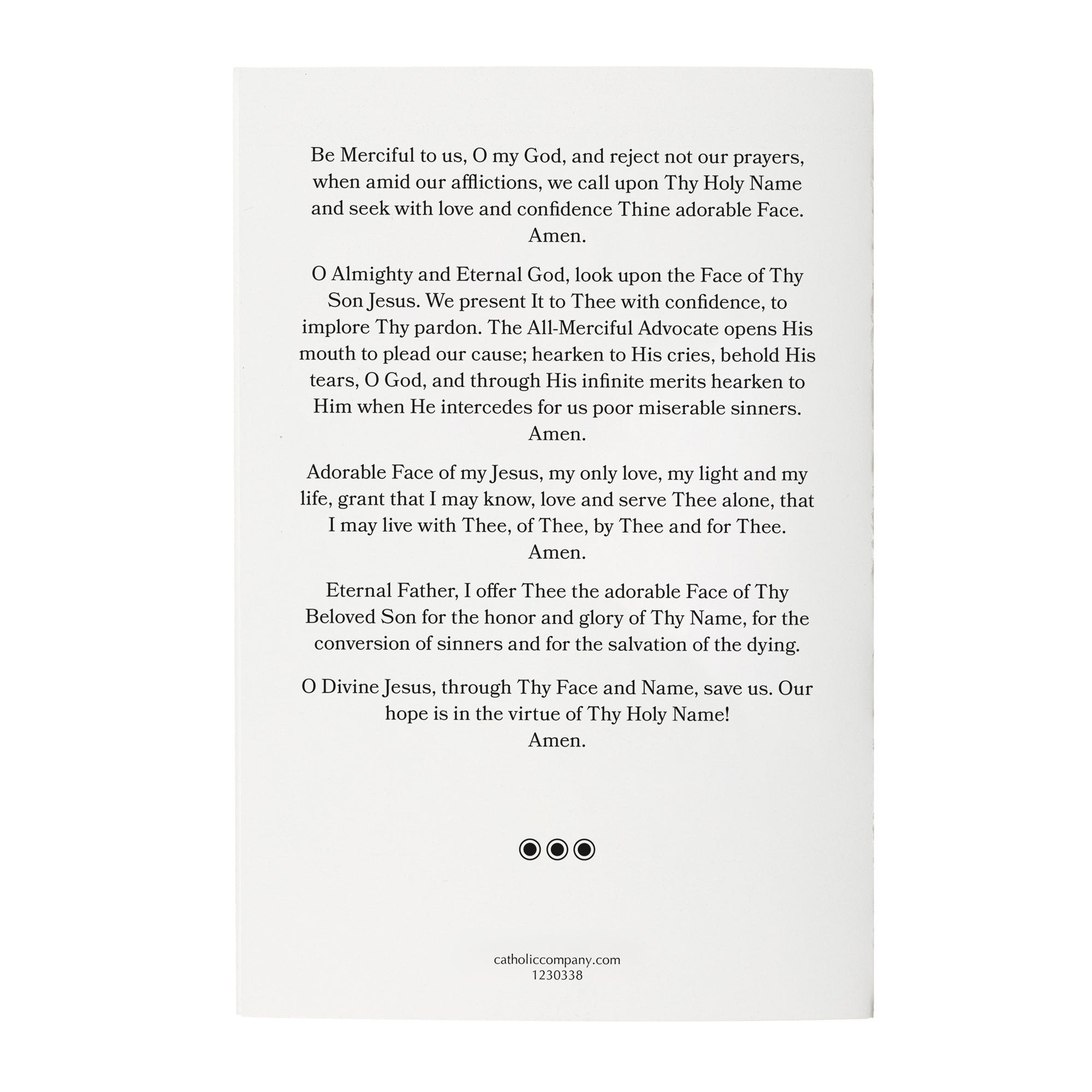 The Holy Face of Jesus Prayer Card - Pack of 50