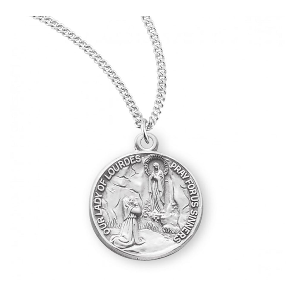 Petite Sterling Our Lady of Lourdes Necklace