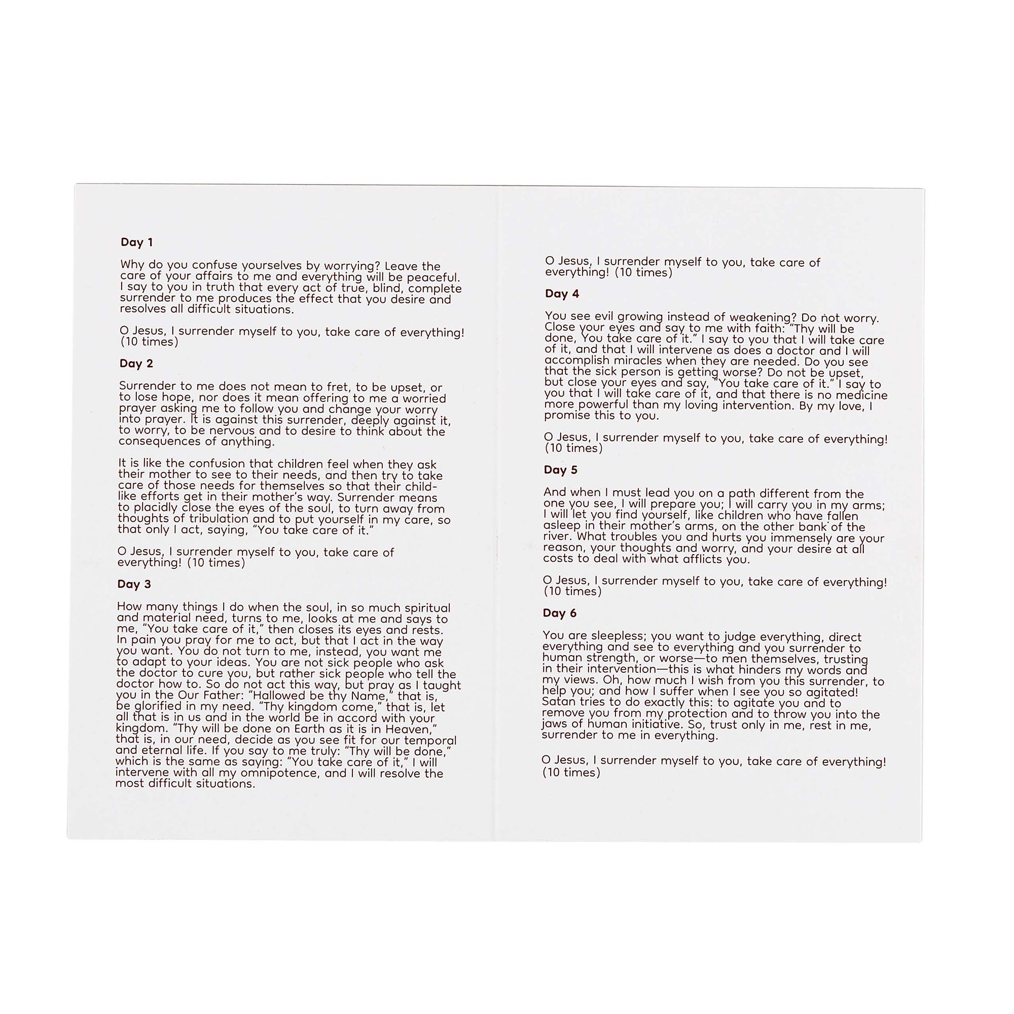 Surrender Novena Prayer Card