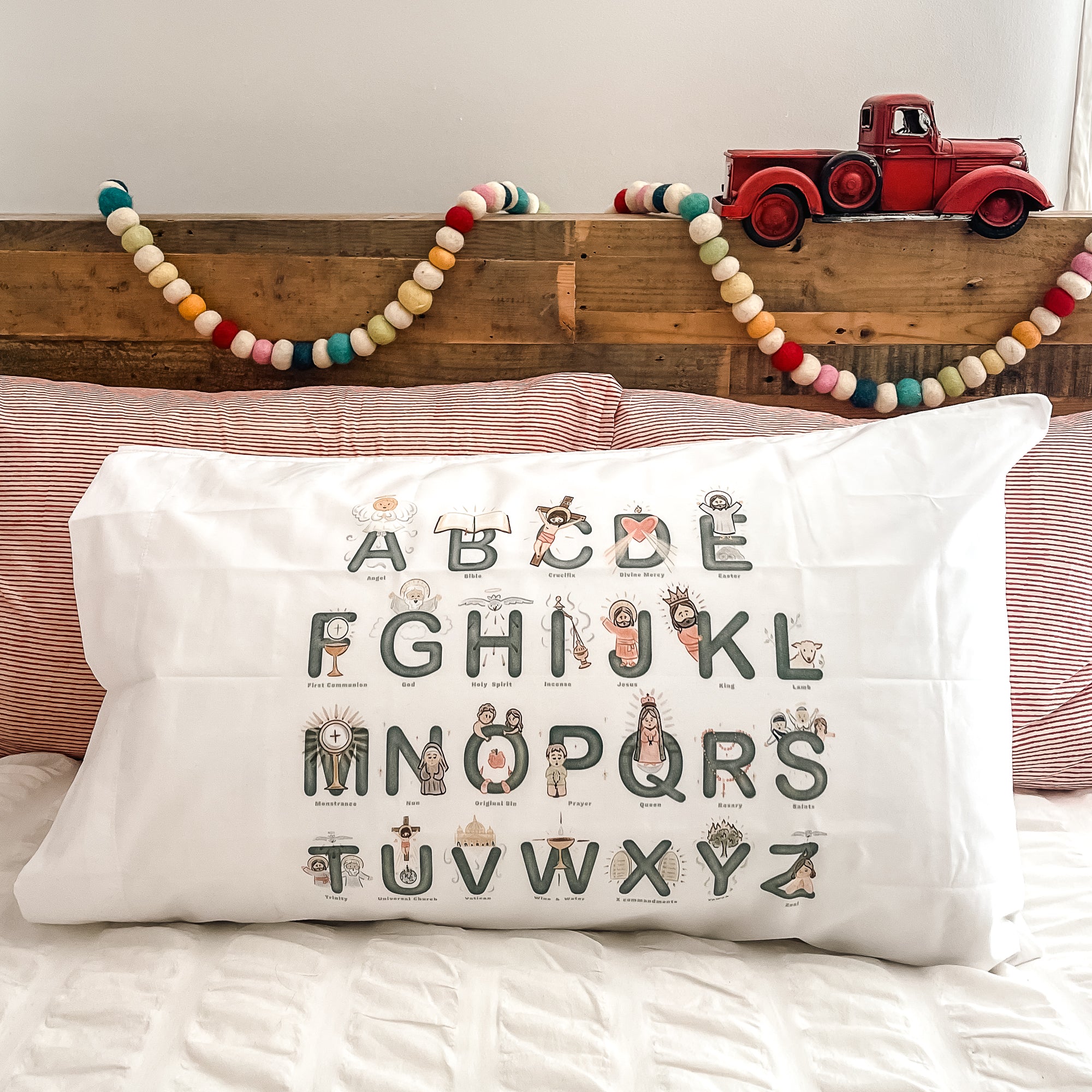 Catholic Alphabet Pillowcase