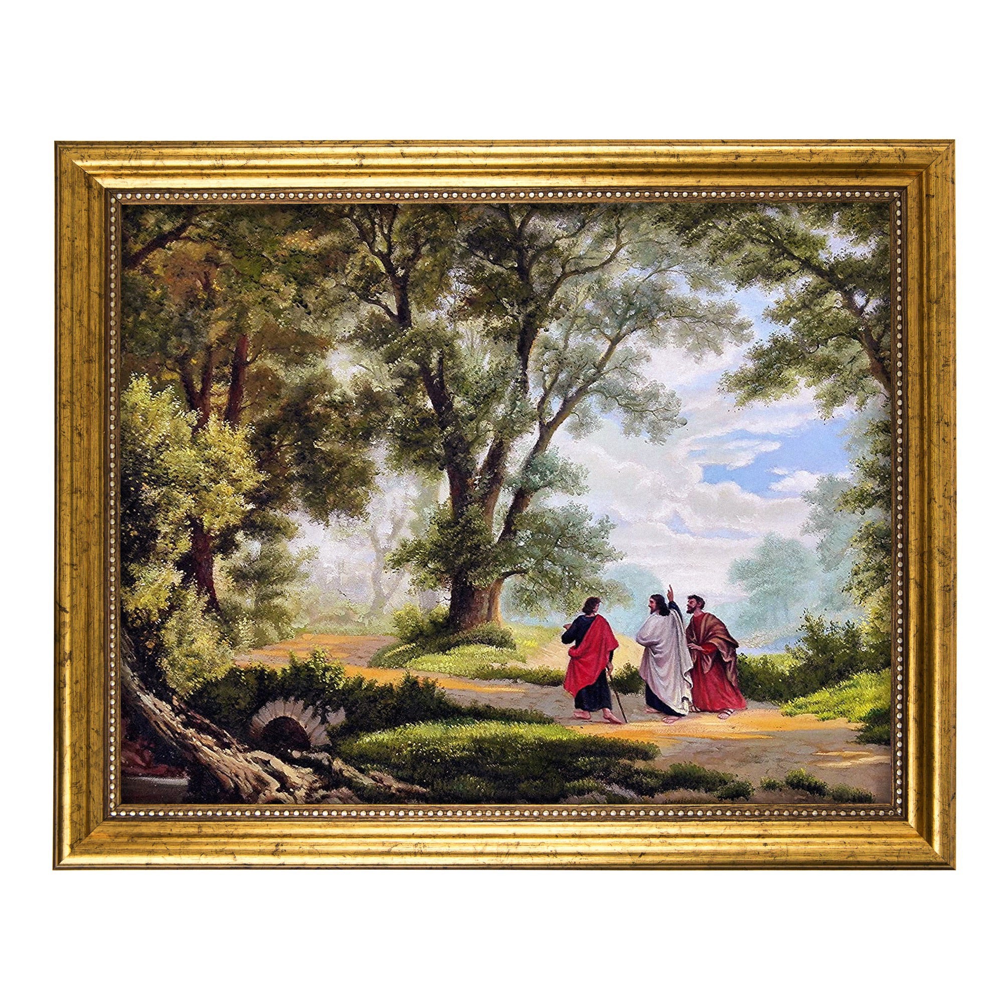 Road to Emmaus Antique Gold Framed Print - 8" x 10"