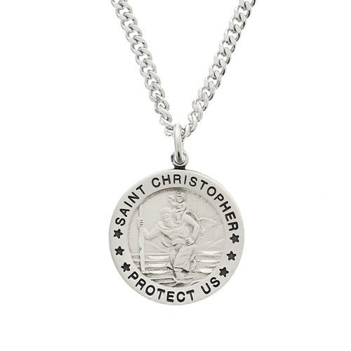 Sterling Silver St. Christopher Medal on 24 inch chain - 2003511
