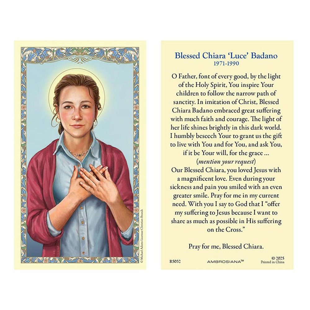 Bl. Chiara Luce Badano Prayer Card