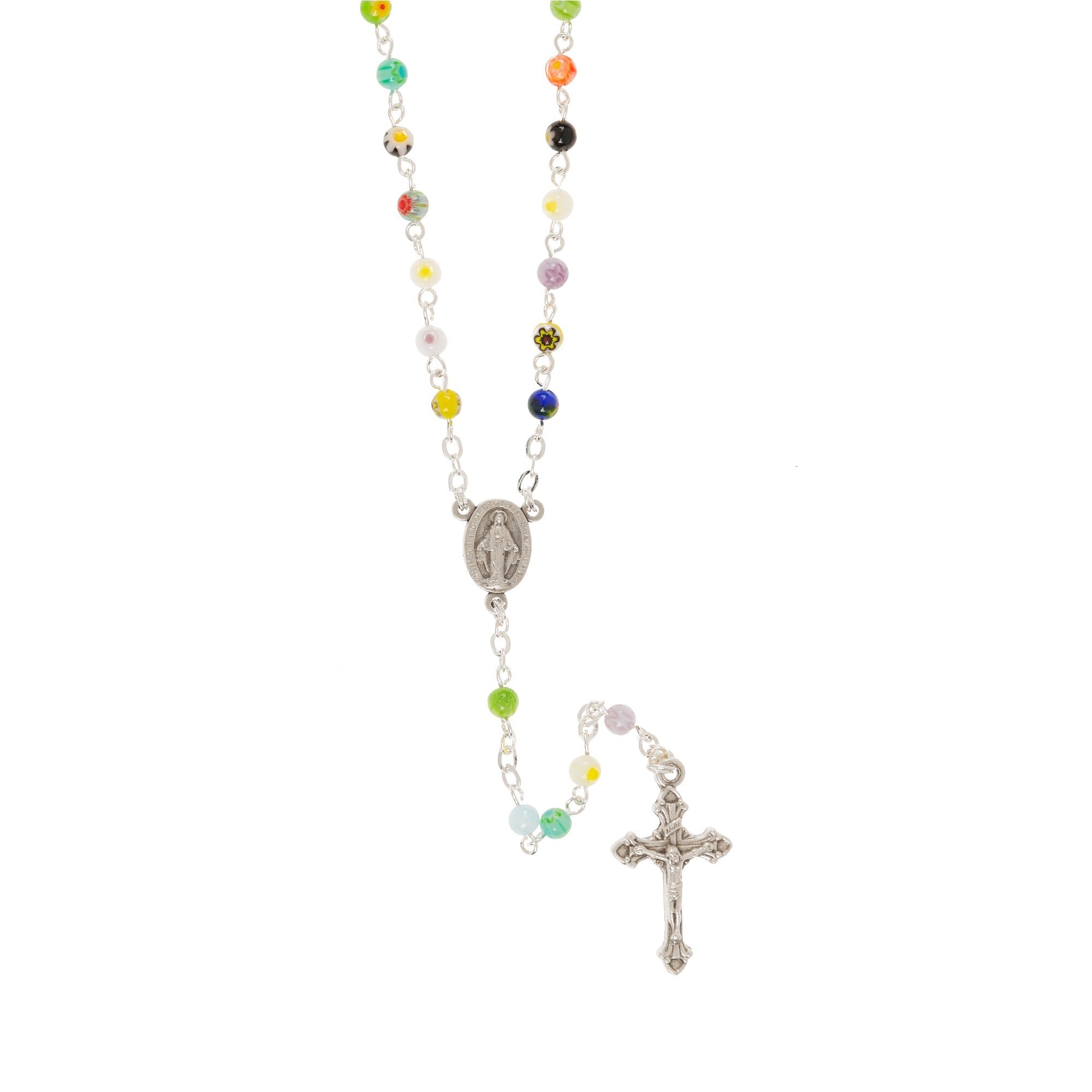 Petite Multicolor Millefiori Rosary