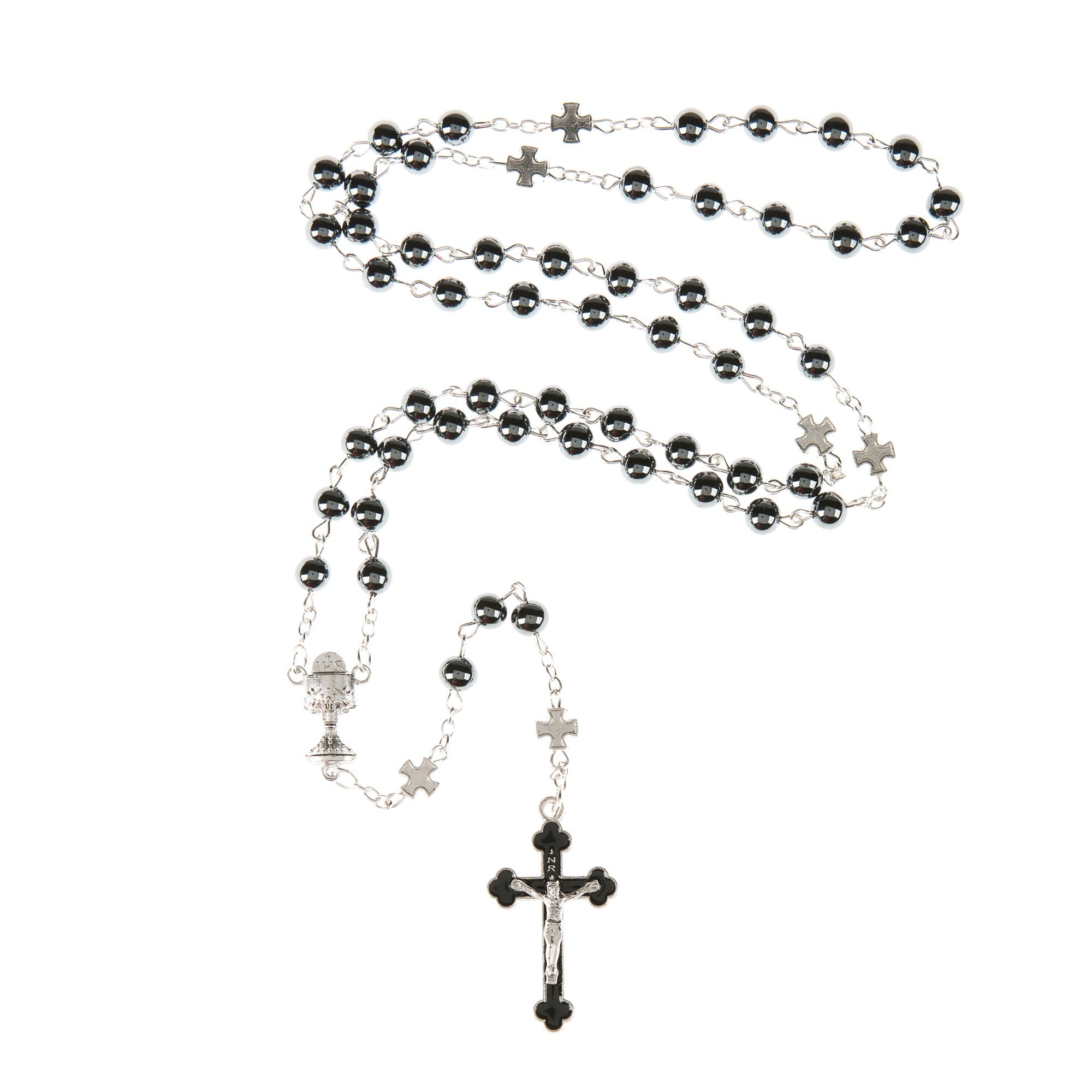 First Communion Hematite Rosary