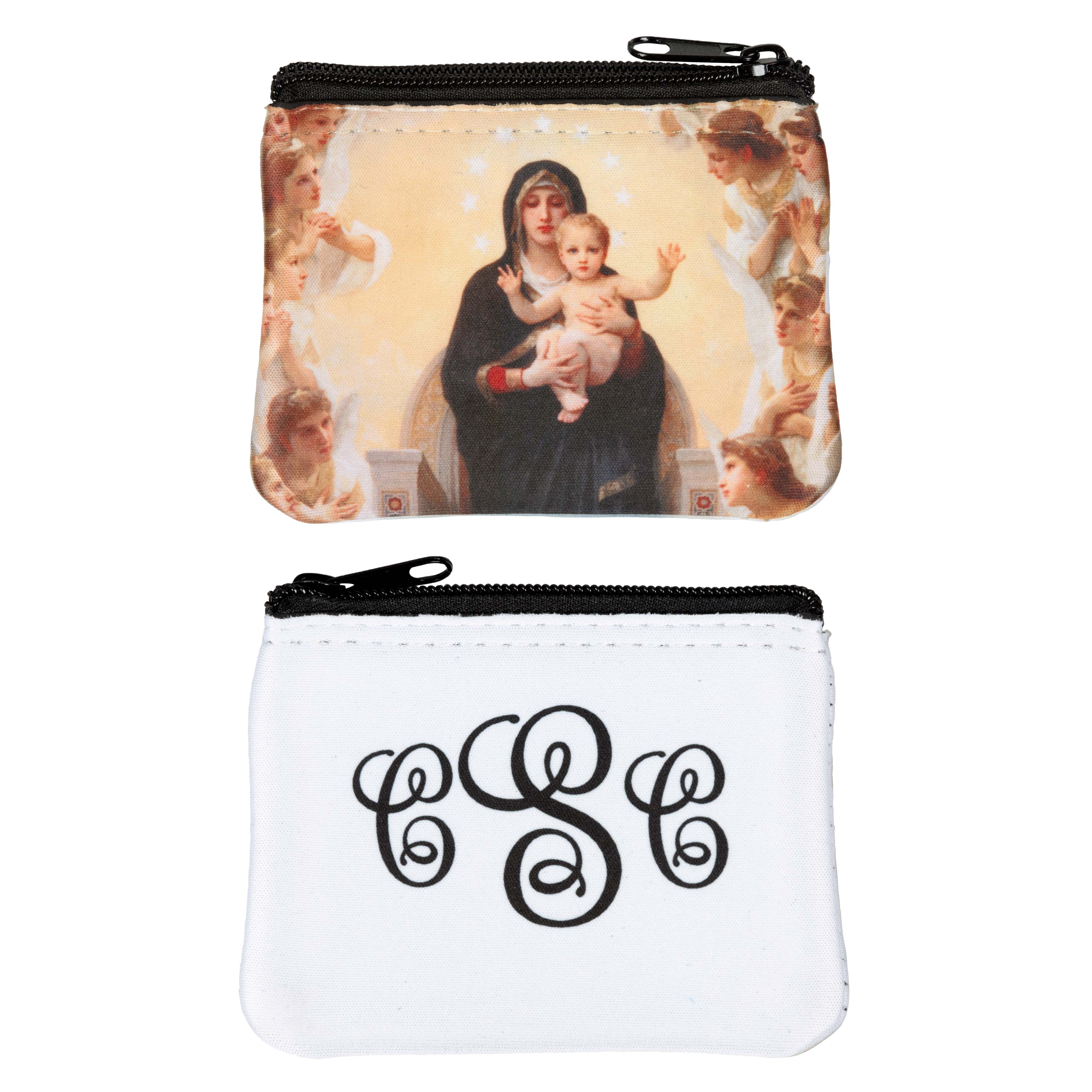 Personalized Queen of Angels Rosary Pouch