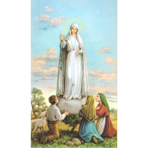 Our Lady of Fatima Personalized Prayer Card - Priced per Card