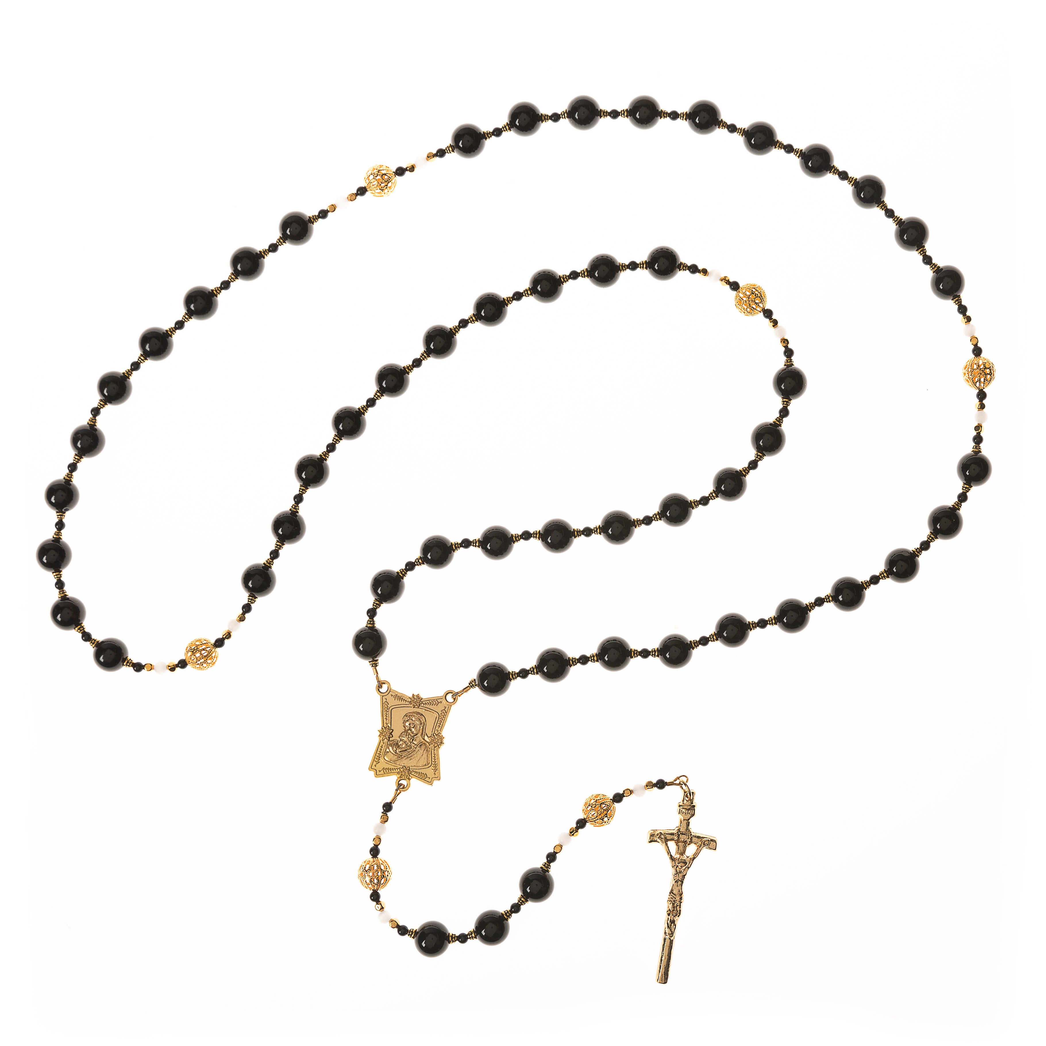 Onyx & Gold Rosary for Priests