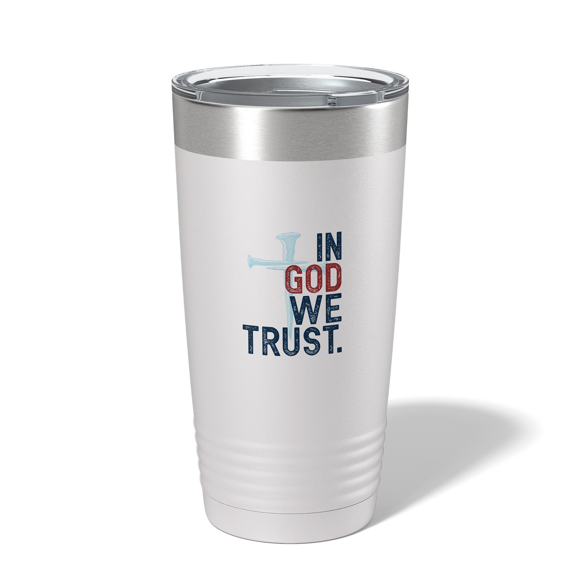 In God We Trust White Stainless Steel Tumbler