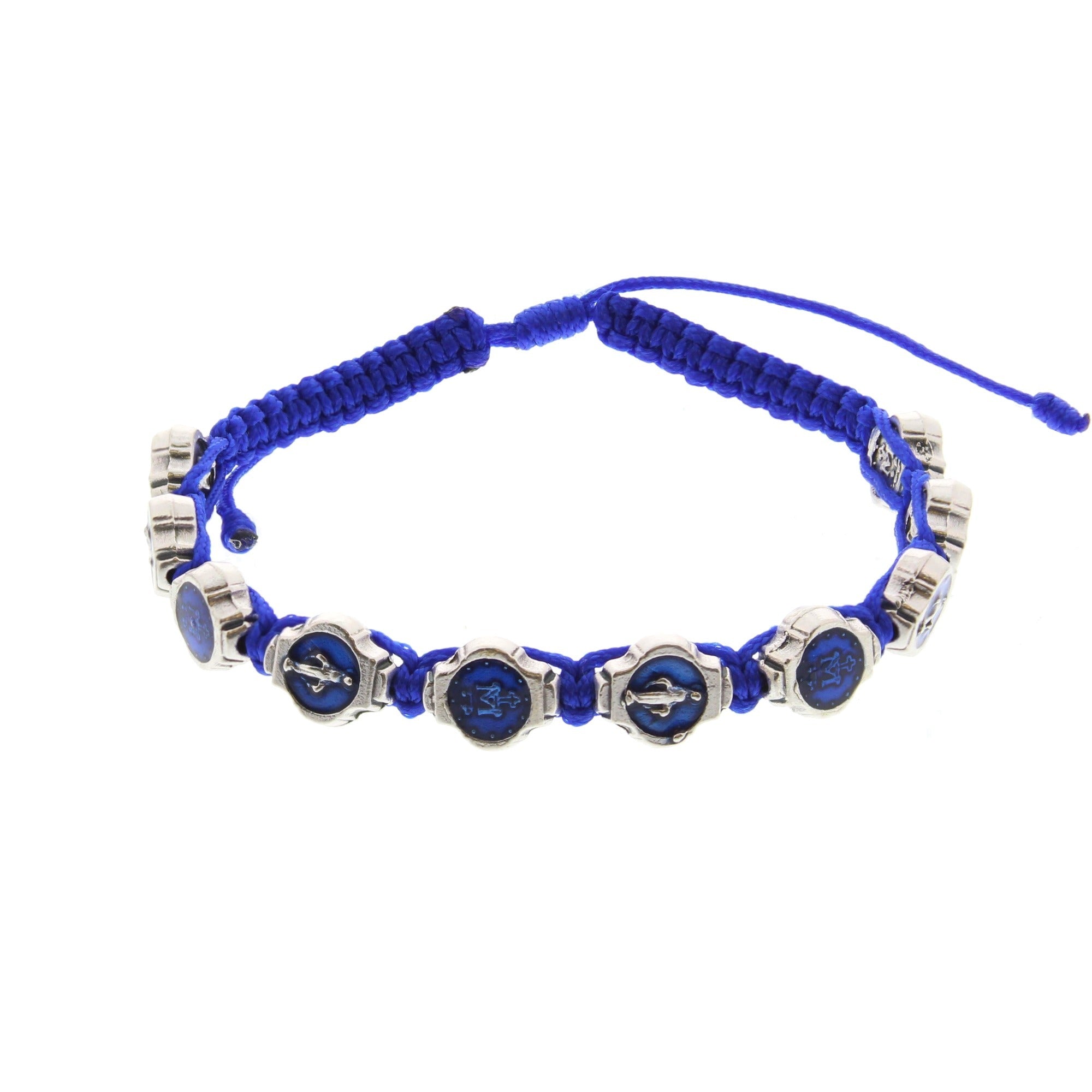 Miraculous Medal Blue Macrame Bracelet The Catholic Company®