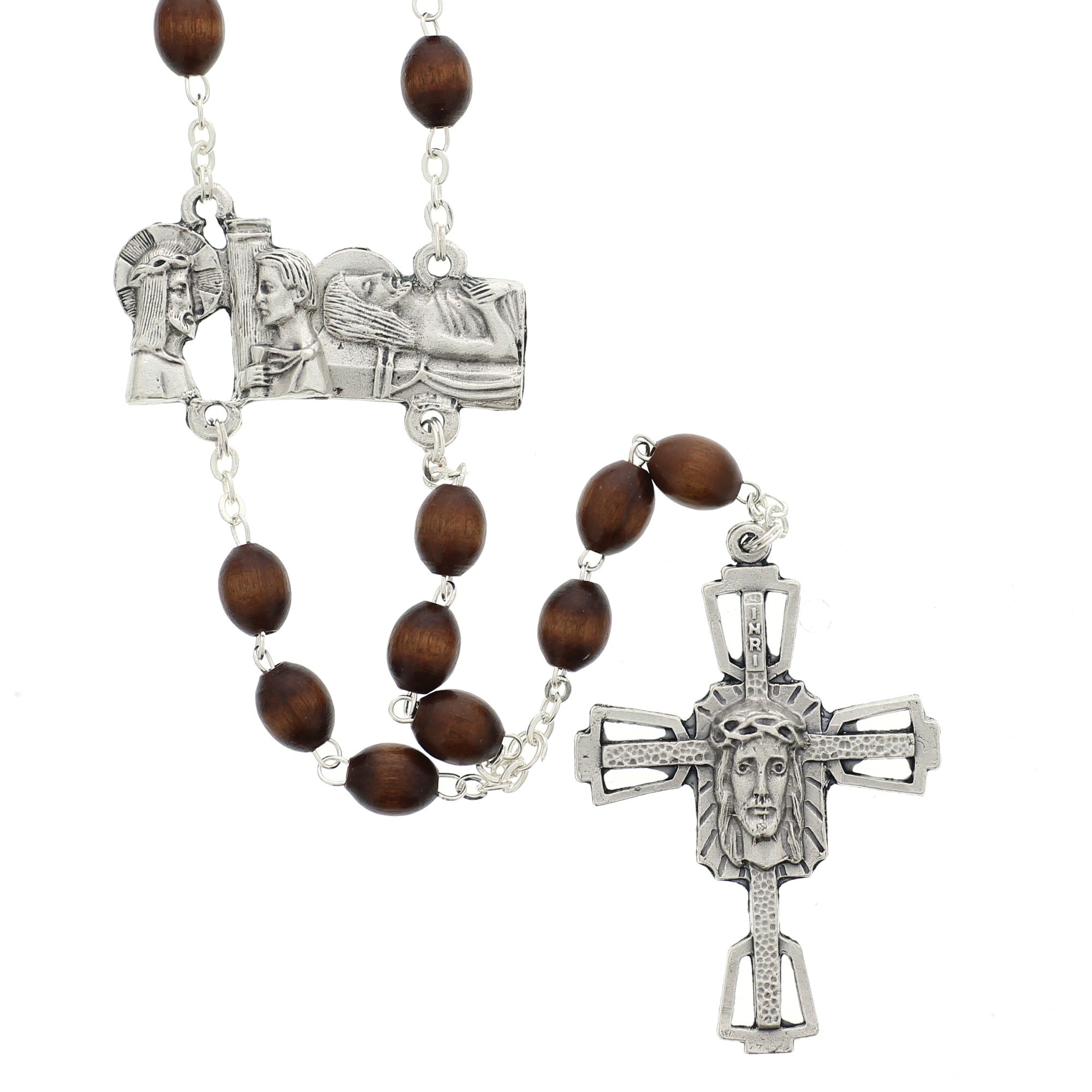 Wood Bead Way of the Cross Rosary