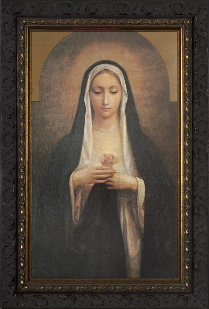 Antique Immaculate Heart of Mary Framed Art