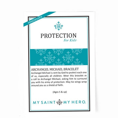 St. Michael Kids Tan and Silver Bracelet