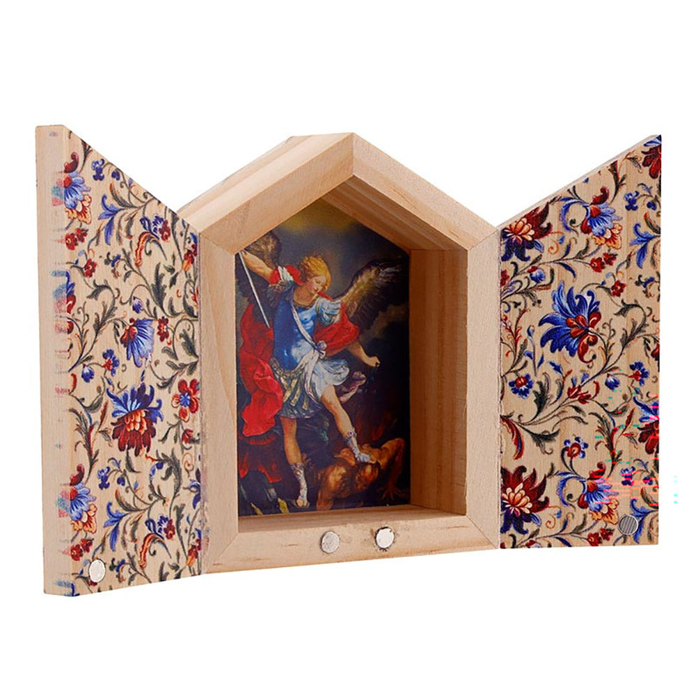 St. Michael Miniature Wooden Triptych