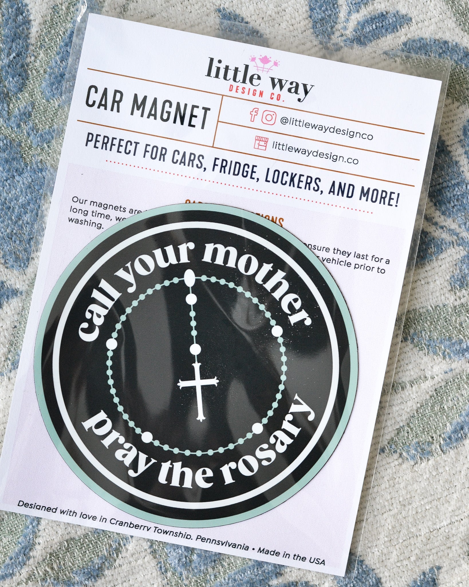 Call Your Mother Pray the Rosary Catholic Car Magnet